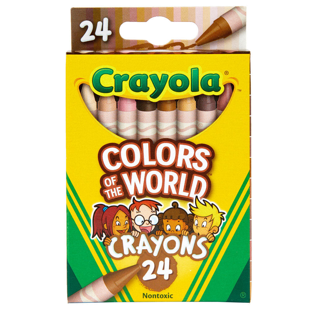 24-Piece Crayola Colors of the World Crayons Set for Kids Ages 3+ - Perfect for Classroom, Homeschooling & Multicultural Art Projects