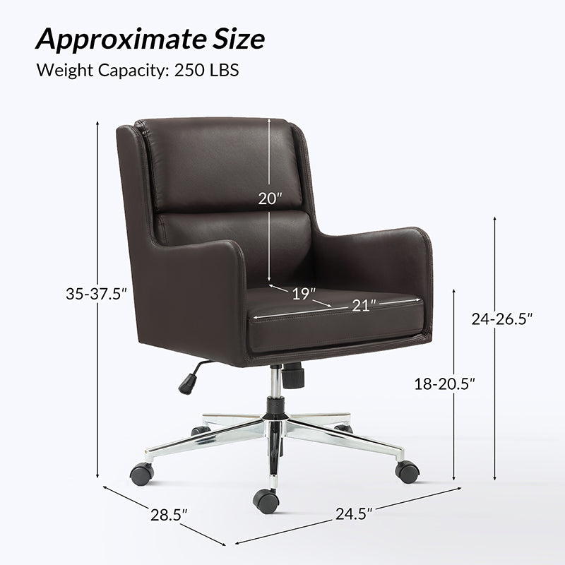 Eamonn Ergonomic Adjustable Swivel Office Chair with Metal Base - Perfect for Home Office, Gaming & Workspace Comfort
