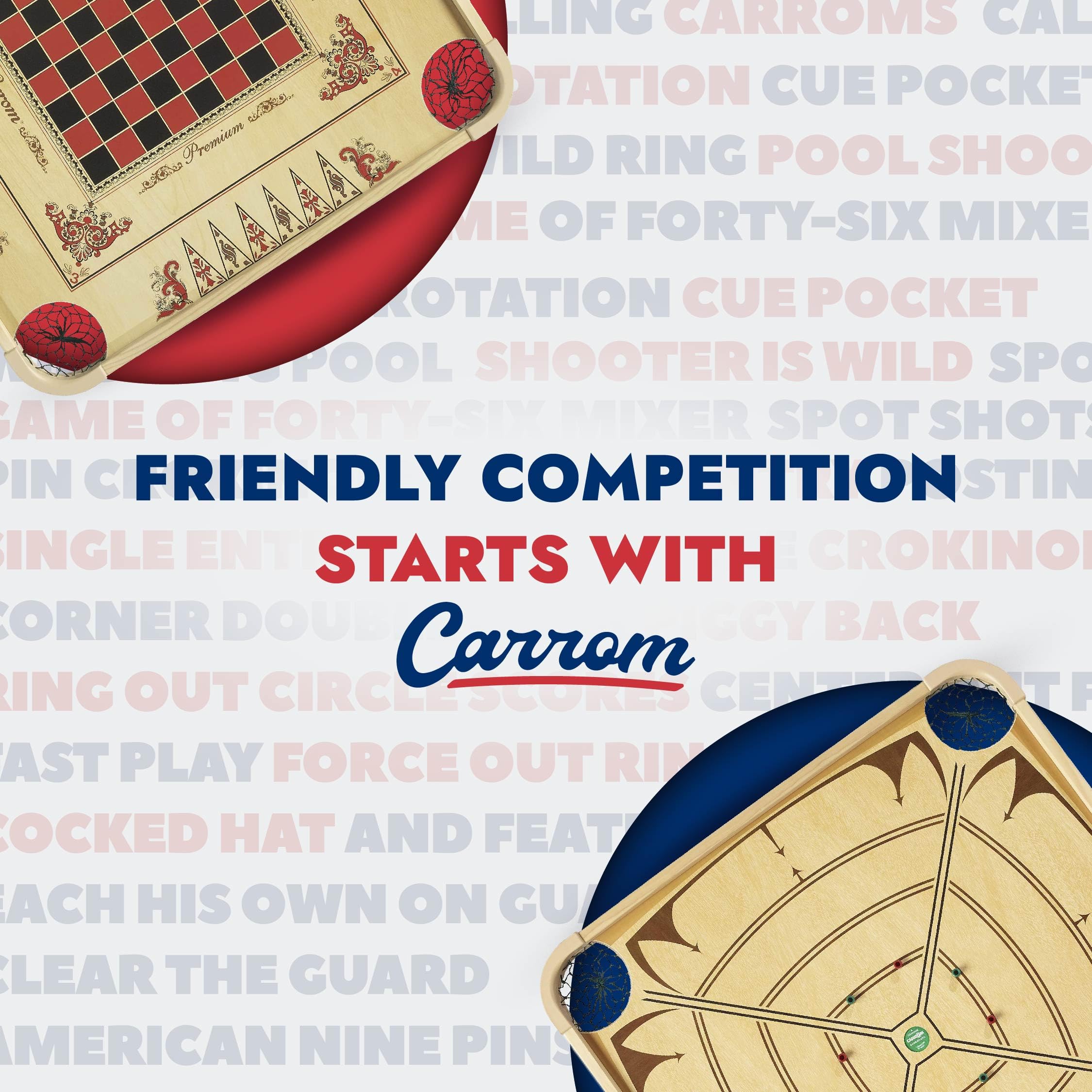 Premium Carrom Board Game Set for Adults & Kids - Large 32
