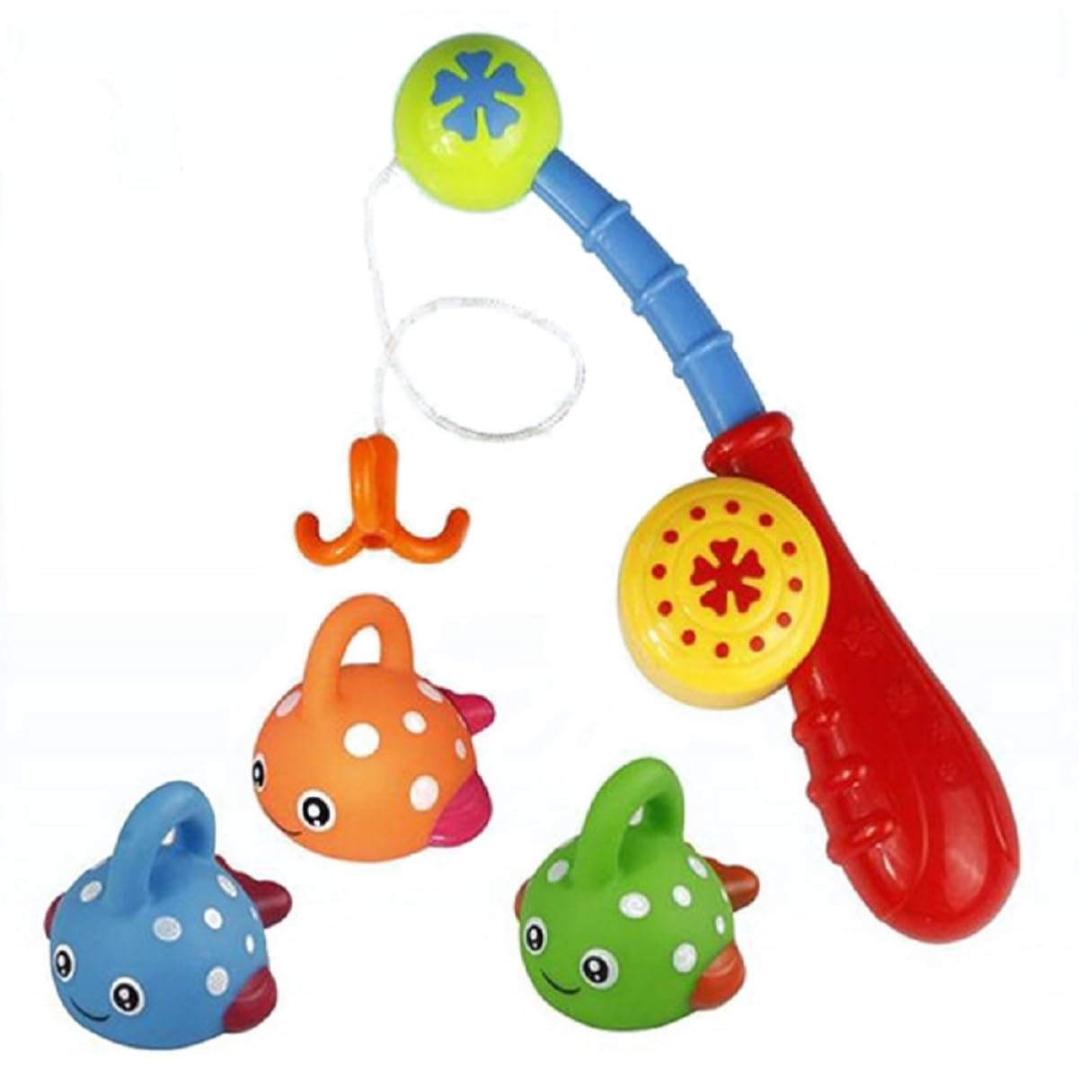 TOYANDONA 3 Pack Rubber Fish Fishing Rod Toy Set - Educational Bath Toys for Kids, Fun Outdoor & Indoor Water Play Activity - Perfect for Pool, Beach, Bathtime and Birthday Gifts