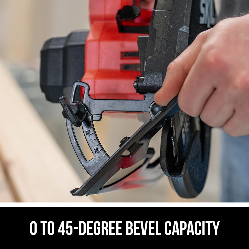 SKIL 20V Brushless Cordless Compact Circular Saw Kit - 6-1/2 Inch Blade for Wood Cutting with 2.0Ah Battery & Charger (CR6413B-11) | Perfect for DIY Projects, Home Renovation, and Professional Woodworking