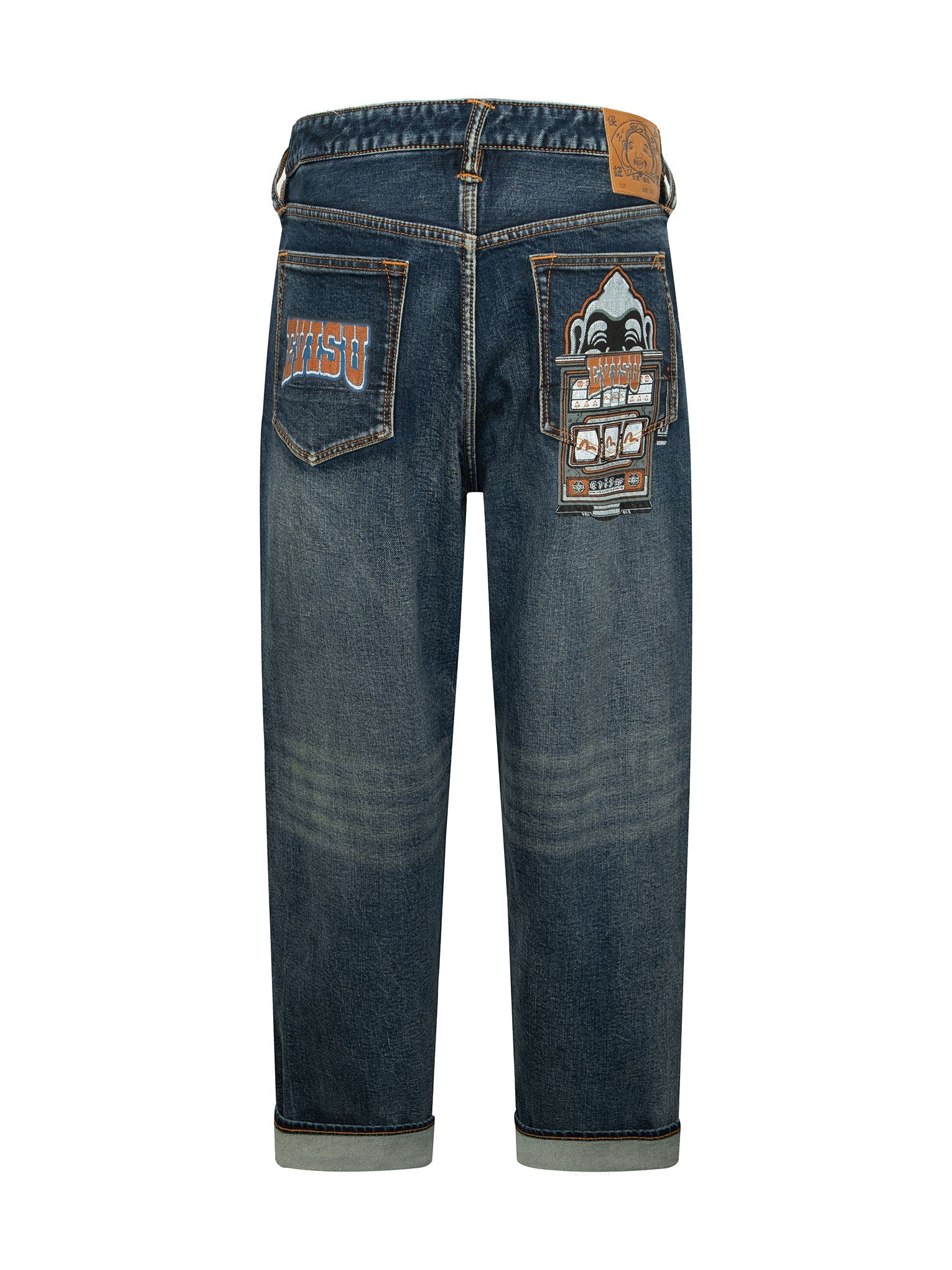 Washed Logo & Godhead Slot Coated Relaxed Fit Jeans for Men | Comfortable Stretch Denim Pants | Casual Streetwear & Everyday Wear