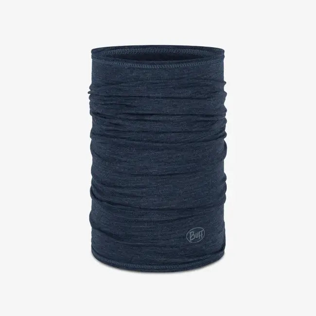 BUFF Merino Wool Lightweight Solid Night Blue Neck Gaiter - Perfect for Hiking, Running, and Outdoor Activities