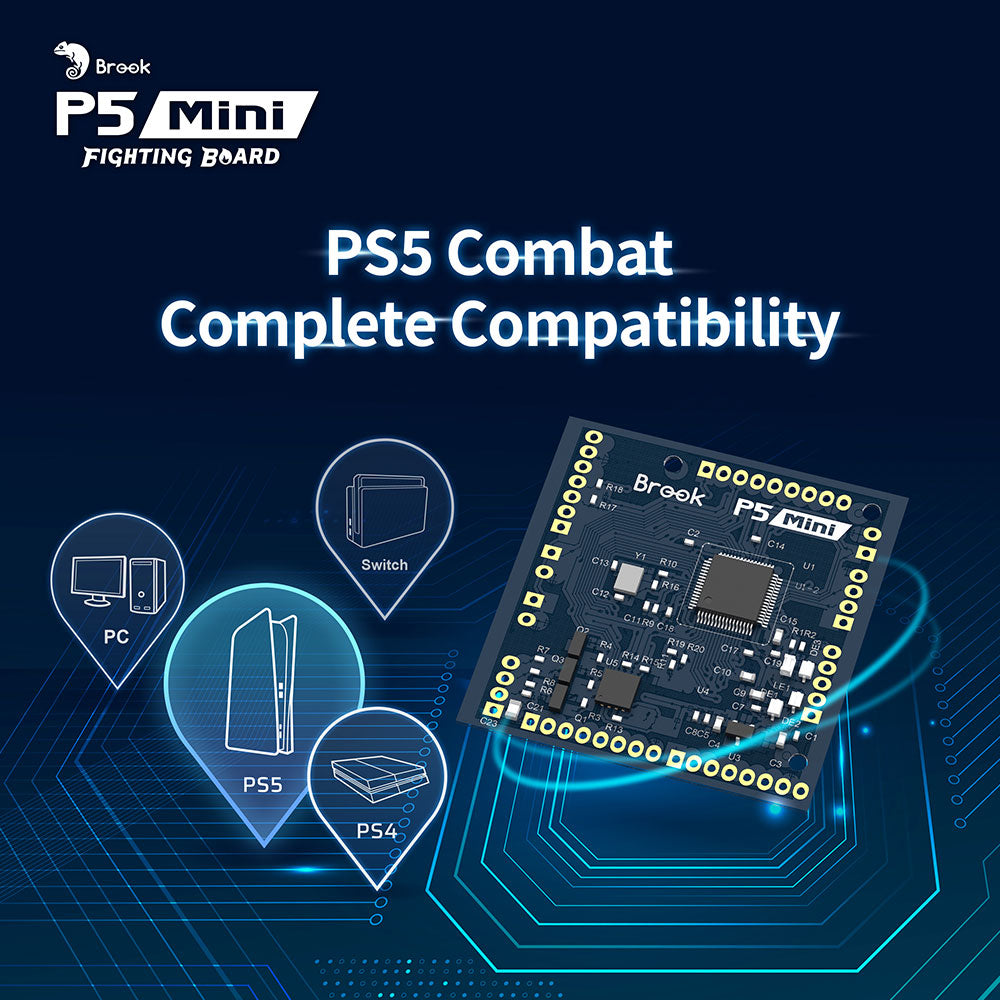 Brook PS5 Mini Board - Compact & Portable Gaming Controller for PS5 - Perfect for Travel, Gaming on the Go & Competitive Play