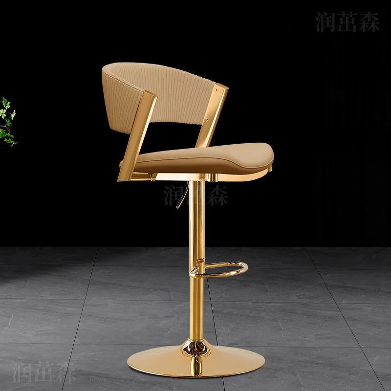 Narrow Bar Stools for Kitchen Counter - Adjustable Height Metal Bar Stools with Backrest, Modern Auxiliary Stools for Home, Bar, Cafe & Restaurant Use