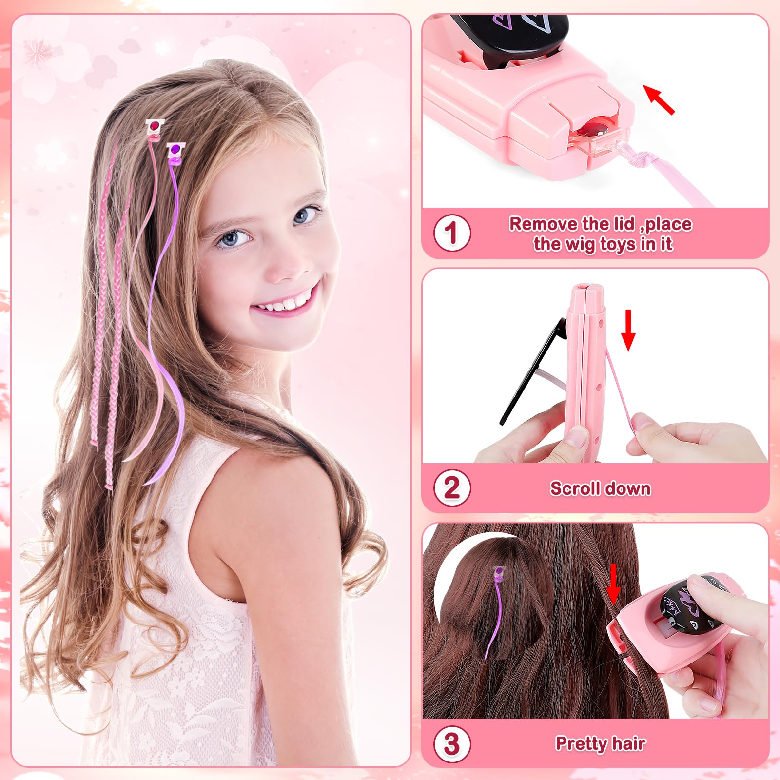 deAO 34PCS Kids Beauty Salon Toy Kit for Girls - Hair Styling Accessories, Handbag, Bluetooth Headset, Camera & Princess Makeup Toys | Pretend Play, Birthday Gift & Role-Playing Fun for Toddlers