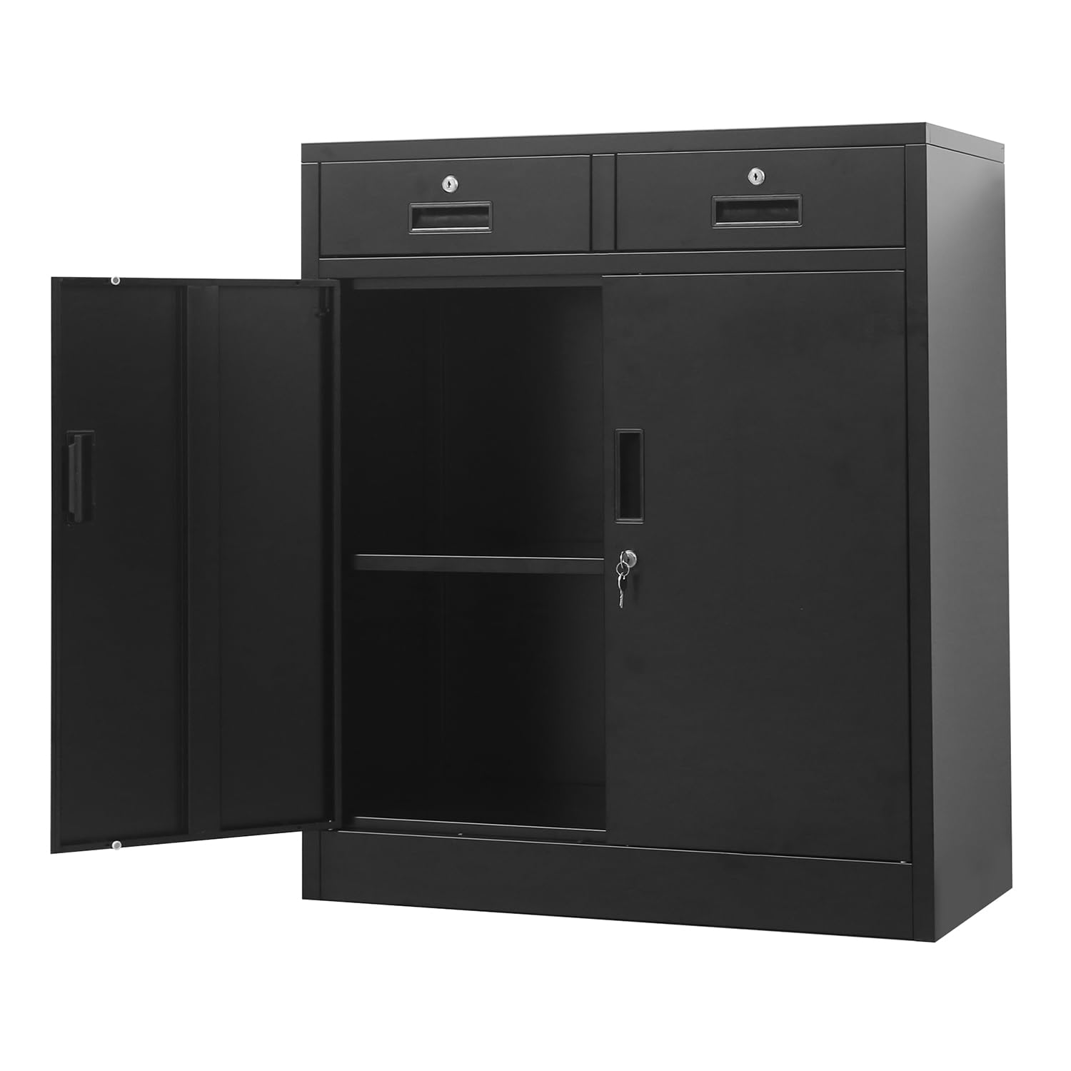 BESFUR Metal Storage Cabinet with 4 Drawers - Locking File Cabinet for Office, Home, Garage & Workshop - Secure Document Organizer for Files, Supplies & Tools