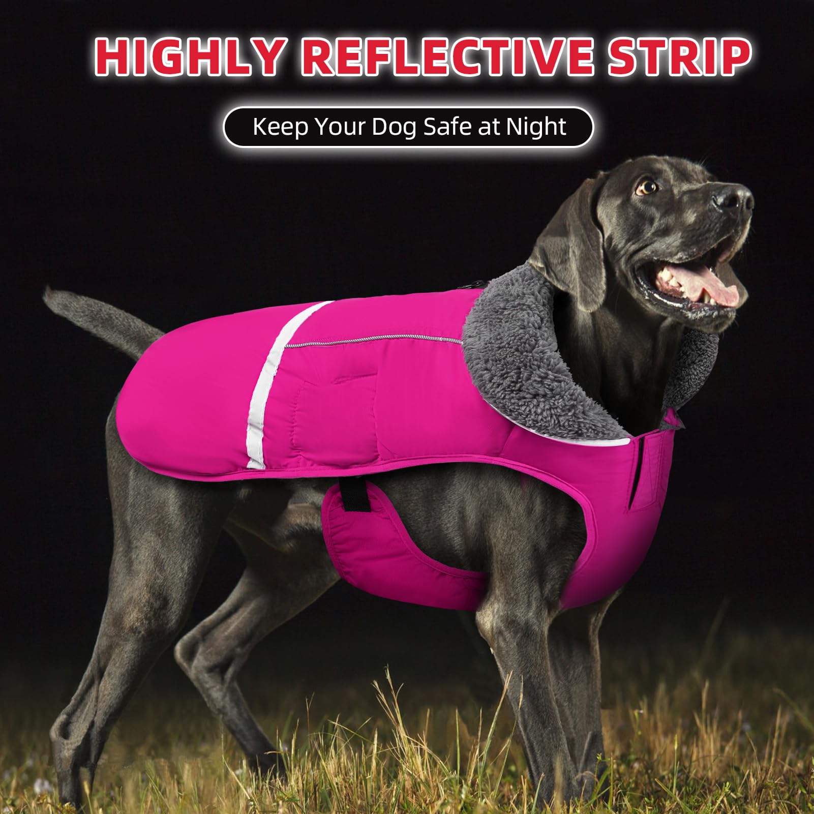 **Doglay Waterproof Dog Coat - Reflective Winter Jacket with Warm Fleece Lining & Thick Furry Collar for Small, Medium, Large Dogs - Ideal for Cold Weather, Snow & Outdoor Adventures**
