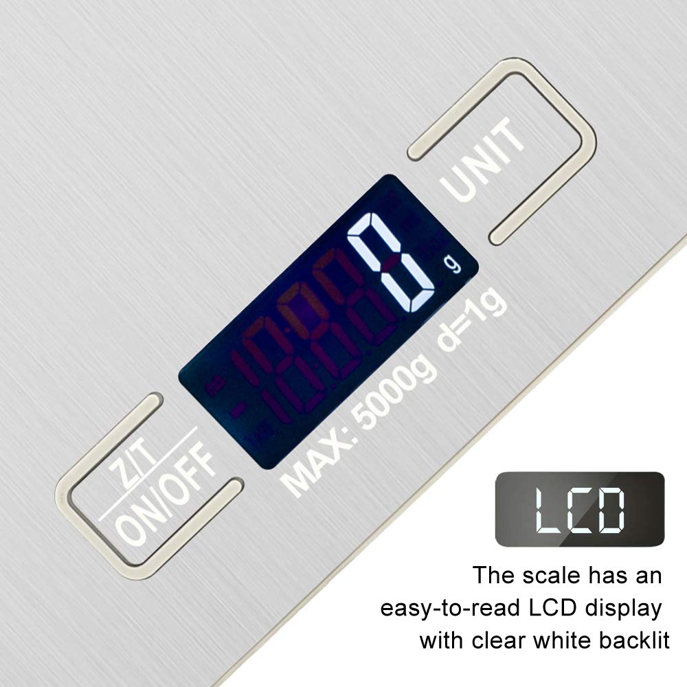 Precision Digital Kitchen Scale for Baking & Cooking - Lightweight, Durable Food Scale with LCD Display | Perfect for Measuring Ingredients, Portion Control, and Meal Prep
