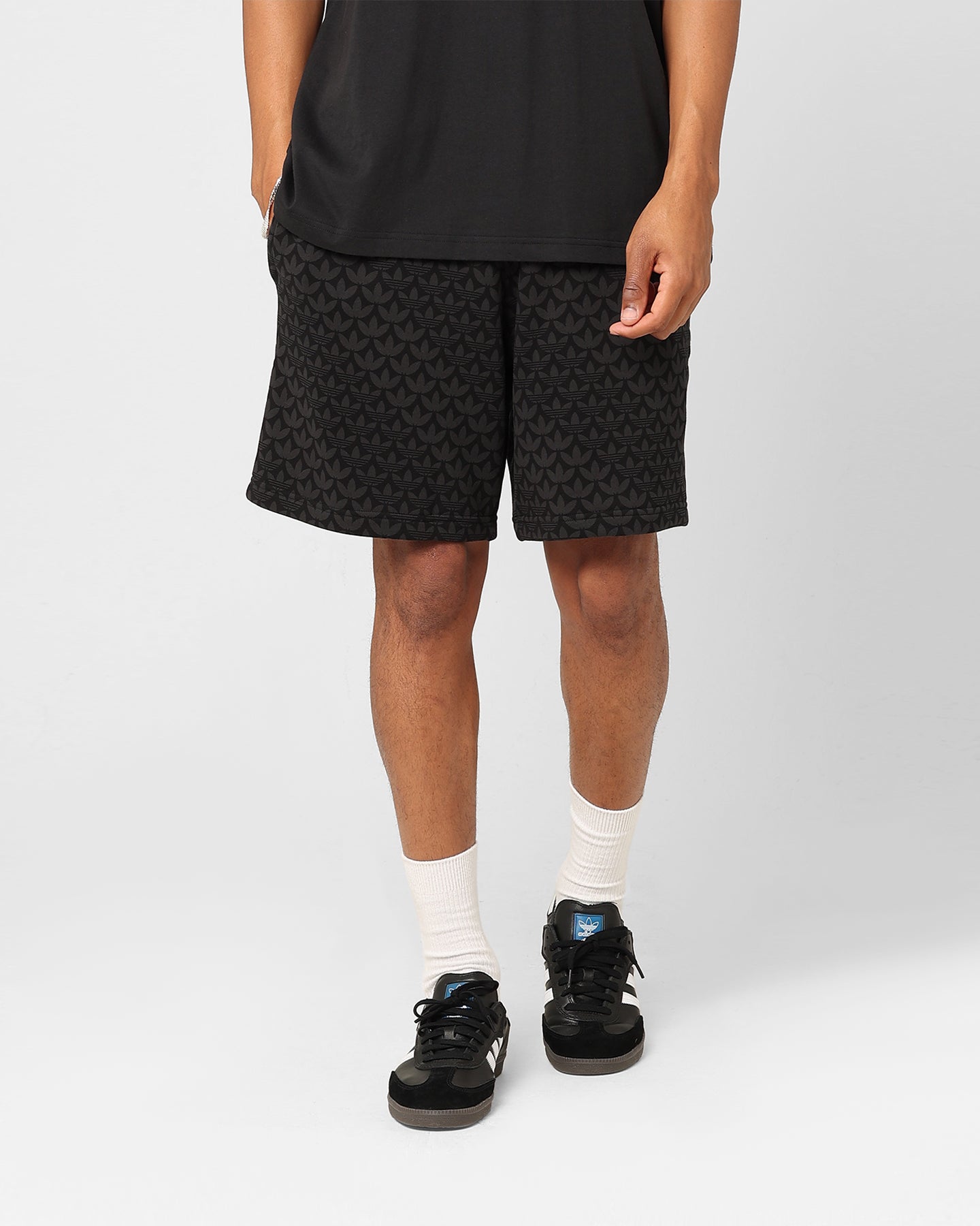 Adidas Monogram Graphic Shorts for Men - Black Athletic Running Shorts with Comfortable Fit - Perfect for Gym, Workout, and Casual Wear