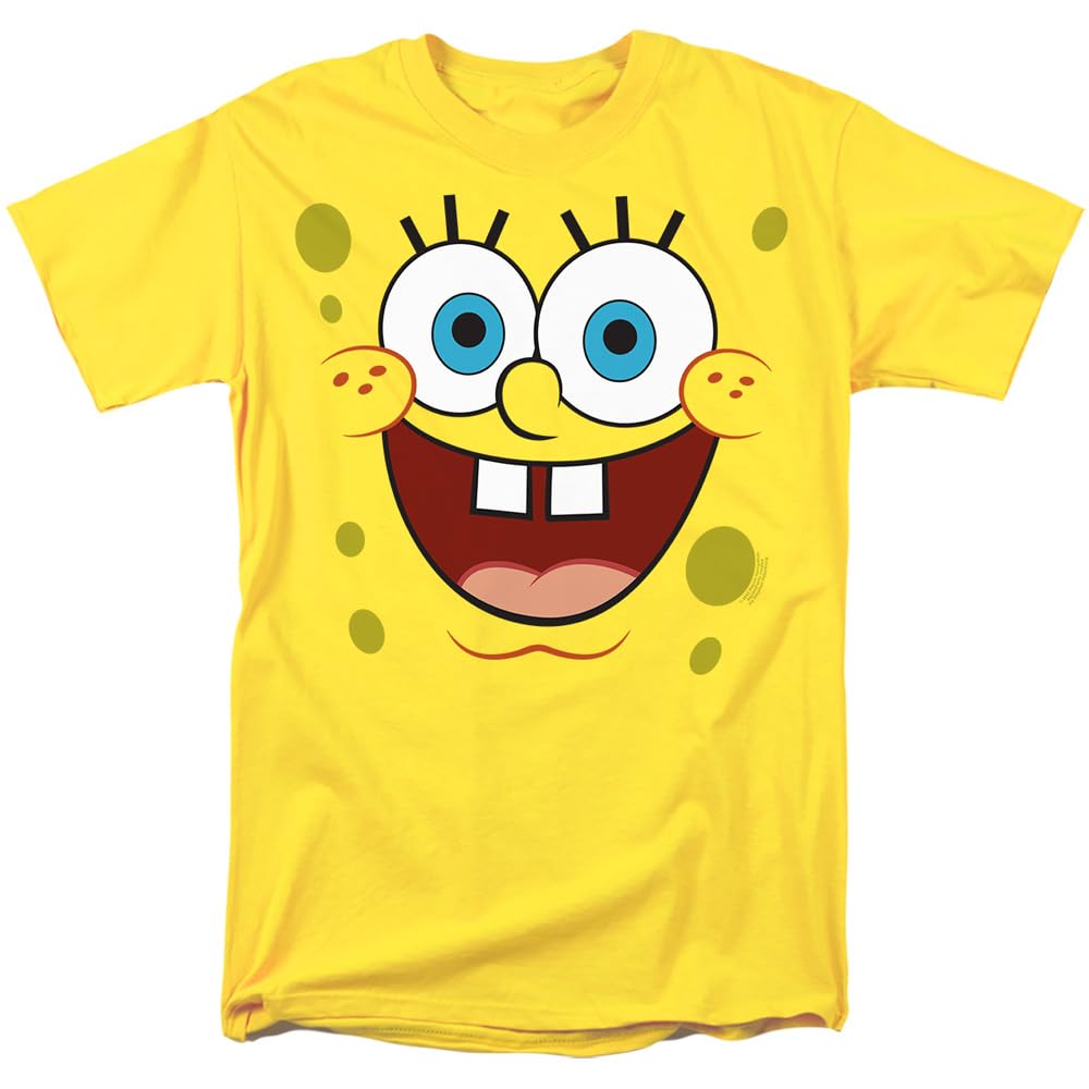 Popfunk Classic SpongeBob Goofy Smile Unisex Adult T-Shirt | Cartoon Graphic Tee for Men & Women | Casual Wear, Cosplay, Gift Idea