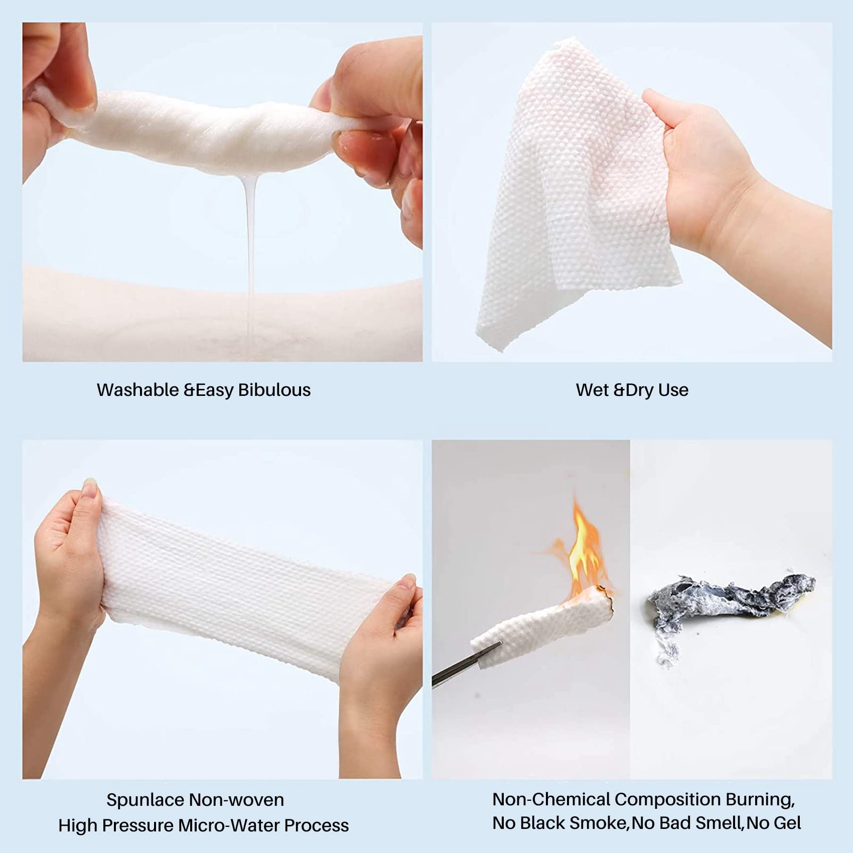 100-Pack Disposable Cotton Face Towels for Makeup Removal & Cleansing | Soft & Gentle Facial Wipes | Perfect for Travel, Gym & Daily Skincare Routine