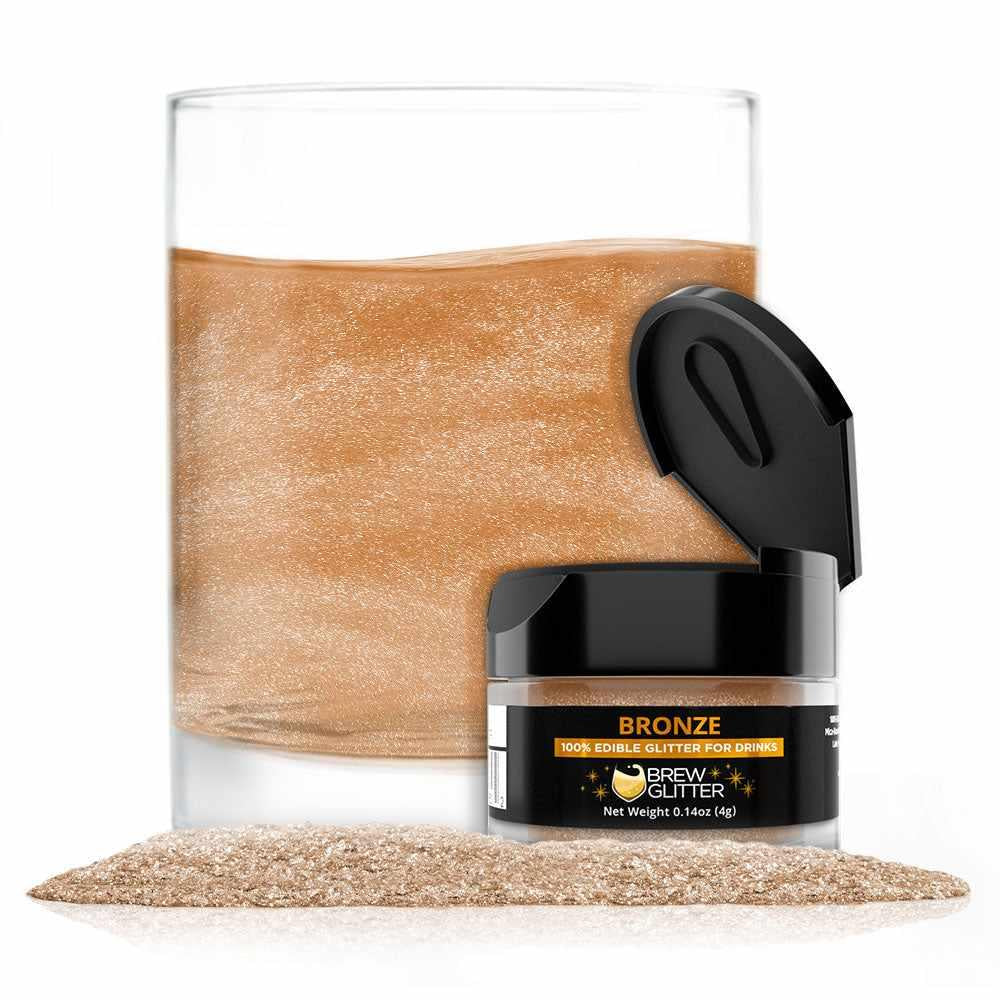 Edible Glitter for Drinks - Food Safe Bronze Sparkle Dust for Cocktails, Cakes & Baking | Perfect for Party Drinks, Wedding Decorations & DIY Desserts