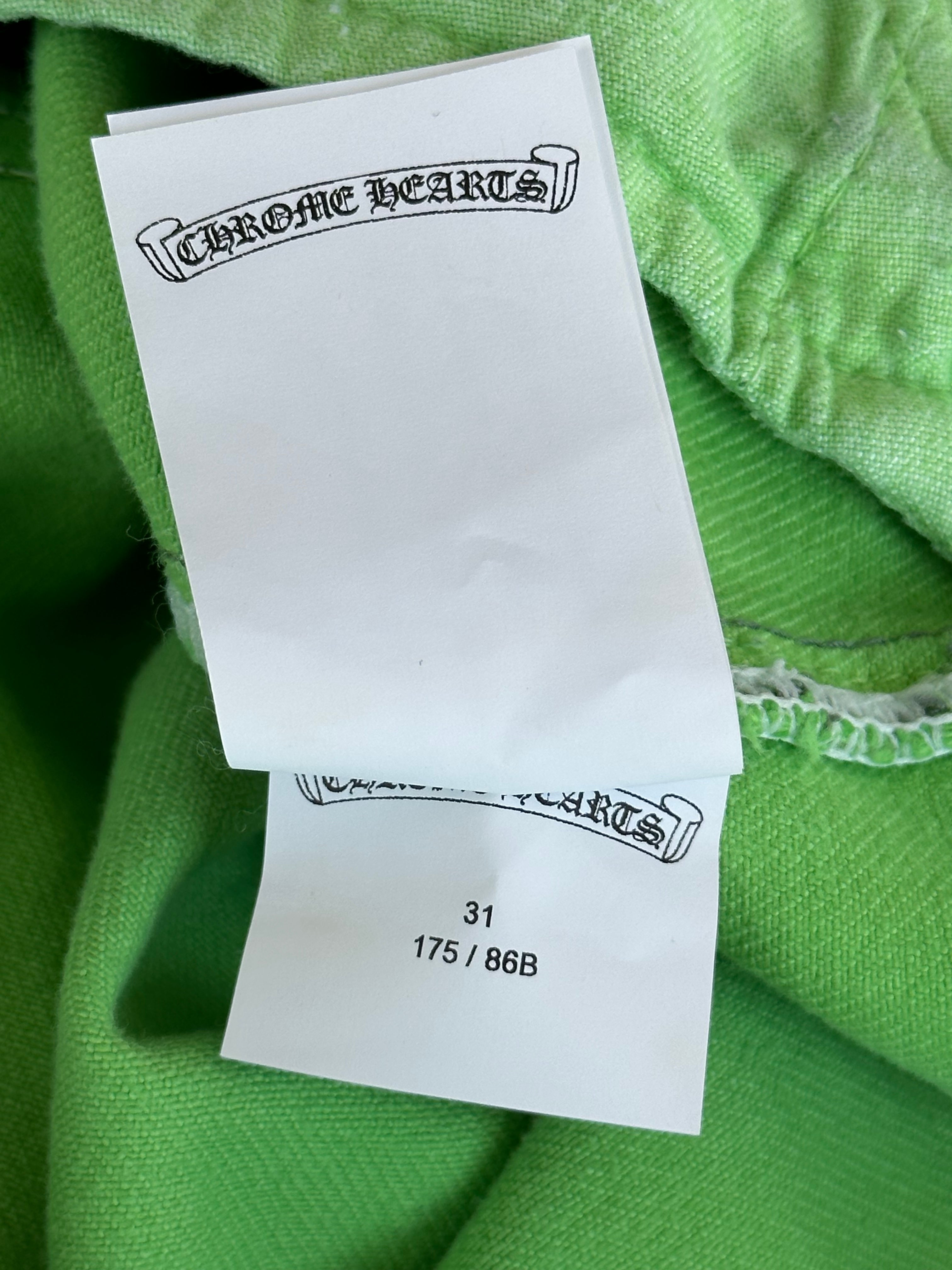 Chrome Hearts x Levi's Green & Black Cross Patch Denim Jeans for Men & Women | Vintage Style Distressed Skinny Jeans | Perfect for Streetwear, Concerts & Night Out