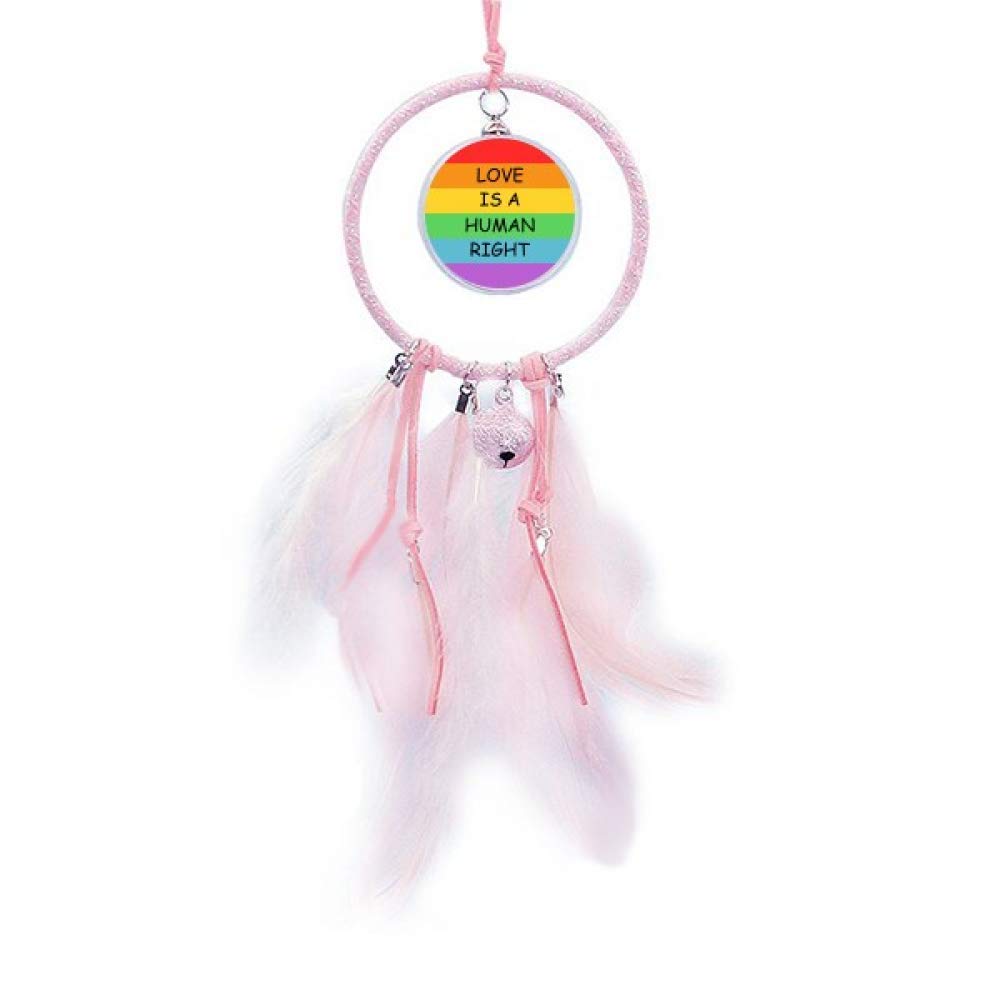 Rainbow Flag Dream Catcher with Small Bells - LGBT Pride Decor for Bedroom, Wall Hanging, Home & Office - Perfect for Pride Month, LGBTQ+ Gifts, and Room Aesthetics