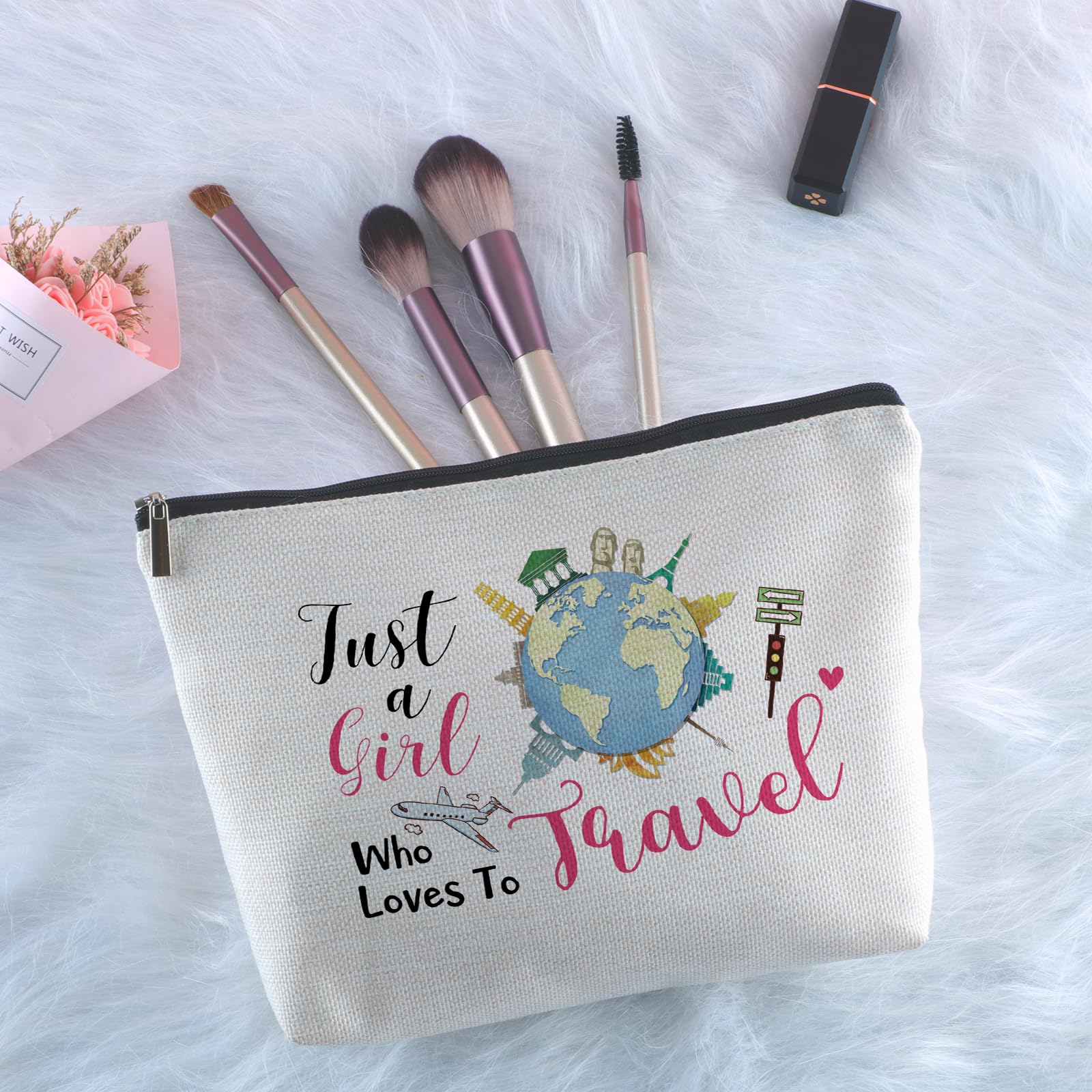 Stylish Travel Makeup Bag - Waterproof Cosmetic Organizer for Women | Perfect Gift for Travel Lovers, Best Friends & Sisters | Great for Airplane Carry-On, Vacation & Daily Use