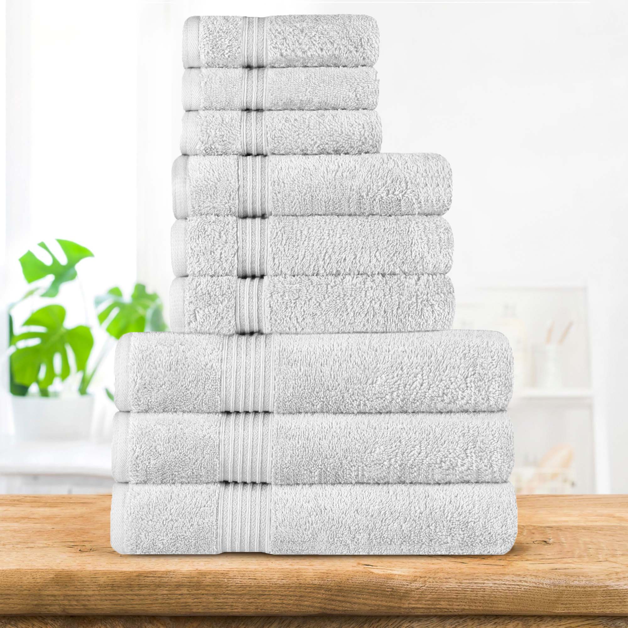 Premium Egyptian Cotton 9-Piece Bath Towel Set - Ultra Soft, Highly Absorbent, Quick-Drying - Perfect for Spa, Bathroom & Luxury Home Use
