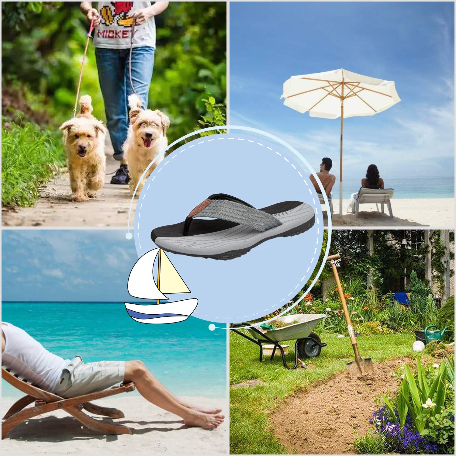 ChayChax Men's Flip Flops - Comfortable Non-Slip Outdoor Sandals for Beach, Pool, Gym & Casual Wear - Lightweight Thong Slippers for Summer Sports & Travel