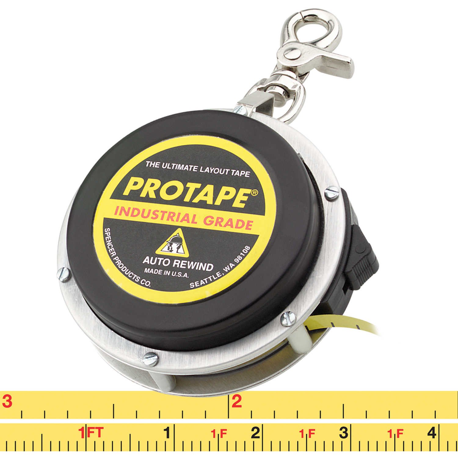 Spencer Model 900DCB Professional Open Reel Diameter Tape Measure - 100 Feet for Construction, Surveying & DIY Projects