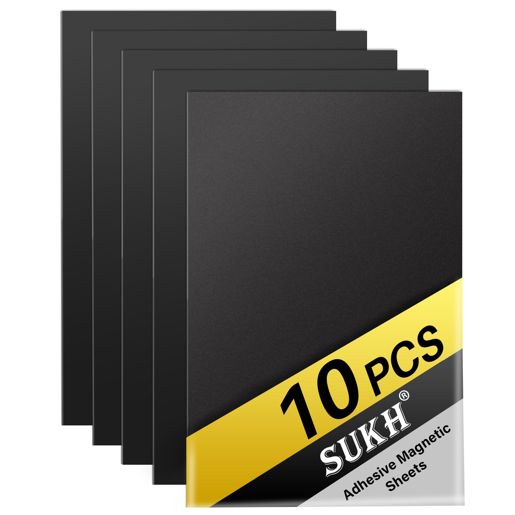 Self-Adhesive Magnetic Sheets - Cuttable Magnet Sticker Paper for Fridge, Whiteboard & DIY Projects - Flexible Magnetic Adhesive for Classroom, Office & Home Organization (10 Pack)