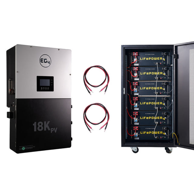 EG4 18KPV Hybrid Inverter Solar System Bundle with 20.48kWh-61.44kWh EG4 Lithium Battery Powerwall - Home Solar Energy Storage for Off-Grid & Backup Power