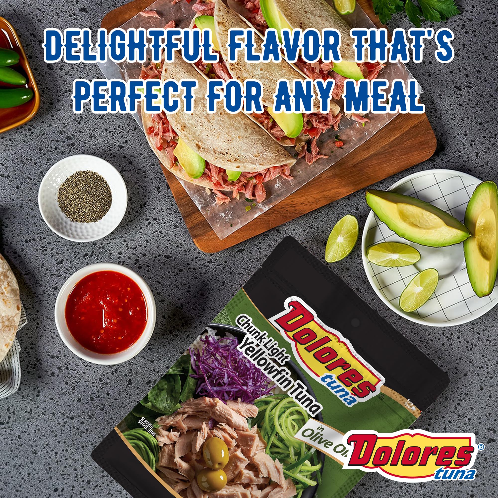 Premium Dolores Chunk Light Yellowfin Tuna in Olive Oil - 2.6 oz Cans (Pack of 24) | High Protein, Keto & Paleo Friendly | Perfect for Salads, Sandwiches & Quick Meals