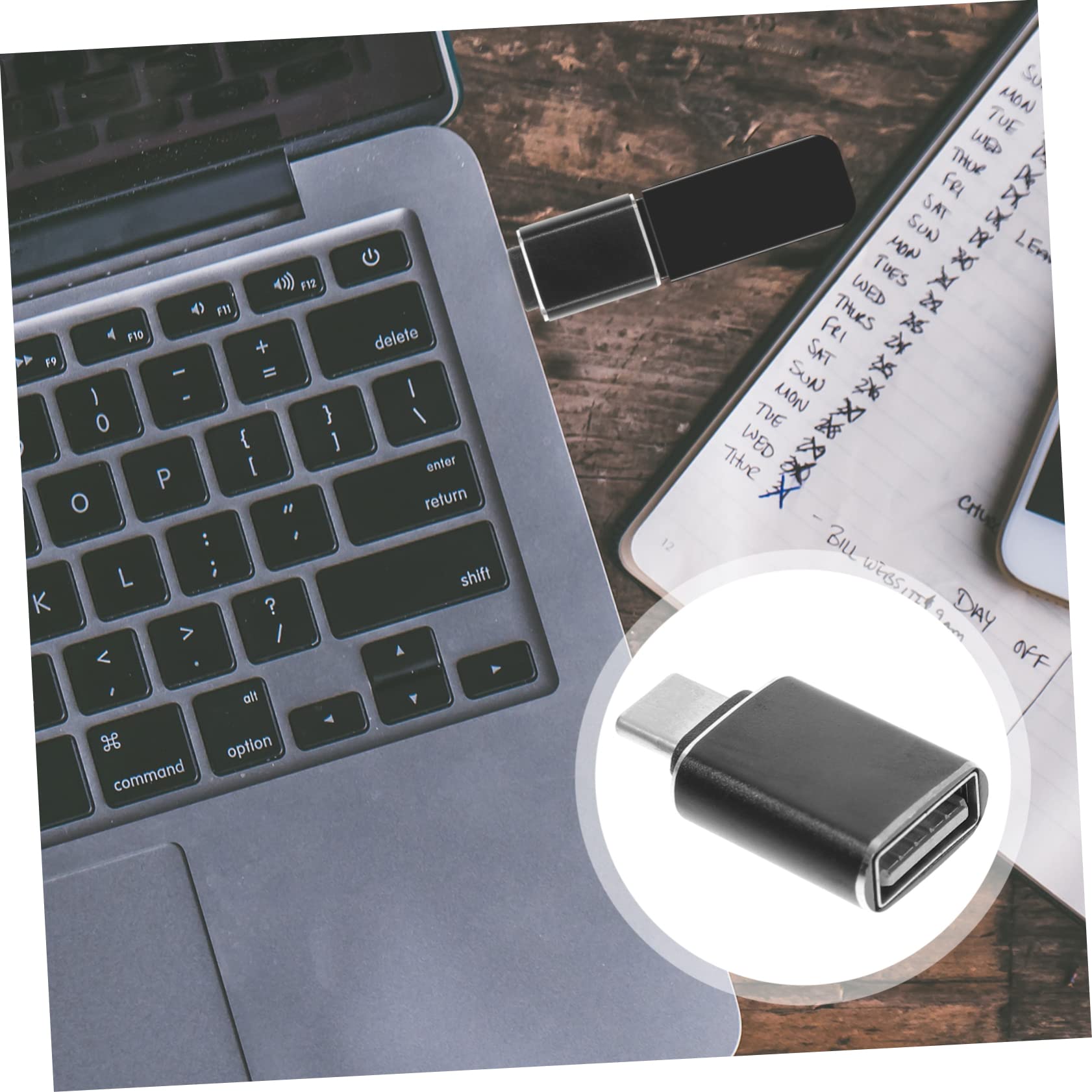 Uonlytech 6-Pack USB-C to USB Adapter, USB-C Male to USB Female Converter for Laptop, Phone, Tablet - Compatible with MacBook, iPad, Samsung & More - Durable Plastic Design for Home, Office & Travel Use