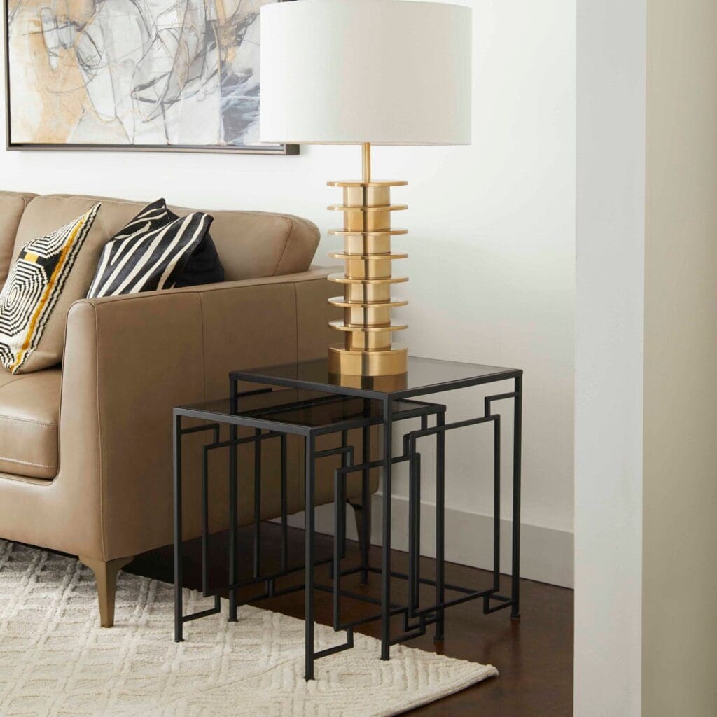 Cyan Design 11042 Galleria Nesting Tables Set of 3 - Modern Noir Side Tables for Living Room, Bedroom & Office - Stylish End Tables for Small Spaces & Home Decor