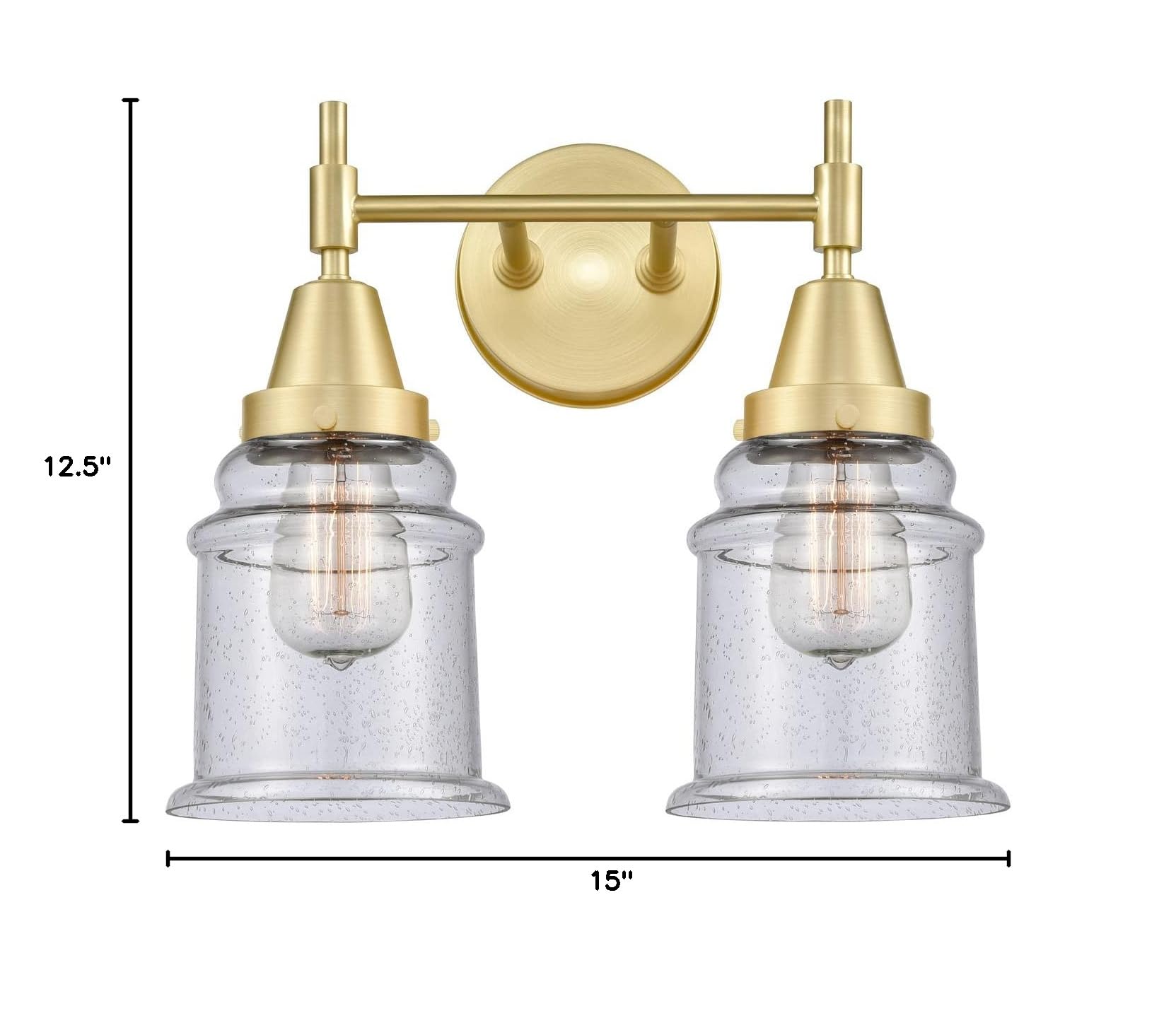 Innovations 447-2W-SB-G184 Transitional Two-Light Bathroom Vanity in Brass Finish - Perfect for Modern and Classic Bathroom Decor