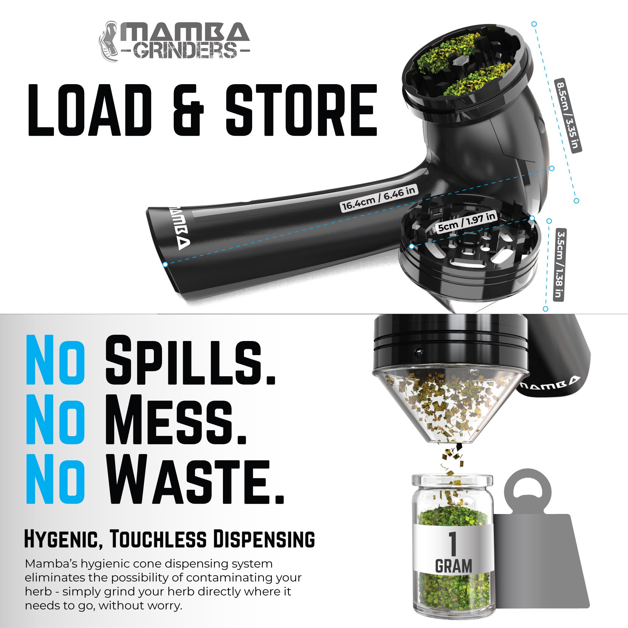 Premium 1g Black USB Electric Herb Grinder - Portable Metal Spice Mill for Kitchen, Travel & Cooking | Fast USB Charging, Compact Design for Herbs, Spices & Seasonings | Perfect for Home Chefs, Camping & On-the-Go Use