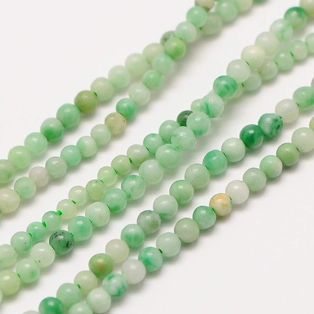 Natural Qinghai Jade Round Beads - 184pcs/Strand 2mm Undyed Polished Gemstone Spacer Beads for DIY Jewelry Making (0.8mm Hole) | Handmade Bracelets, Necklaces & Craft Projects