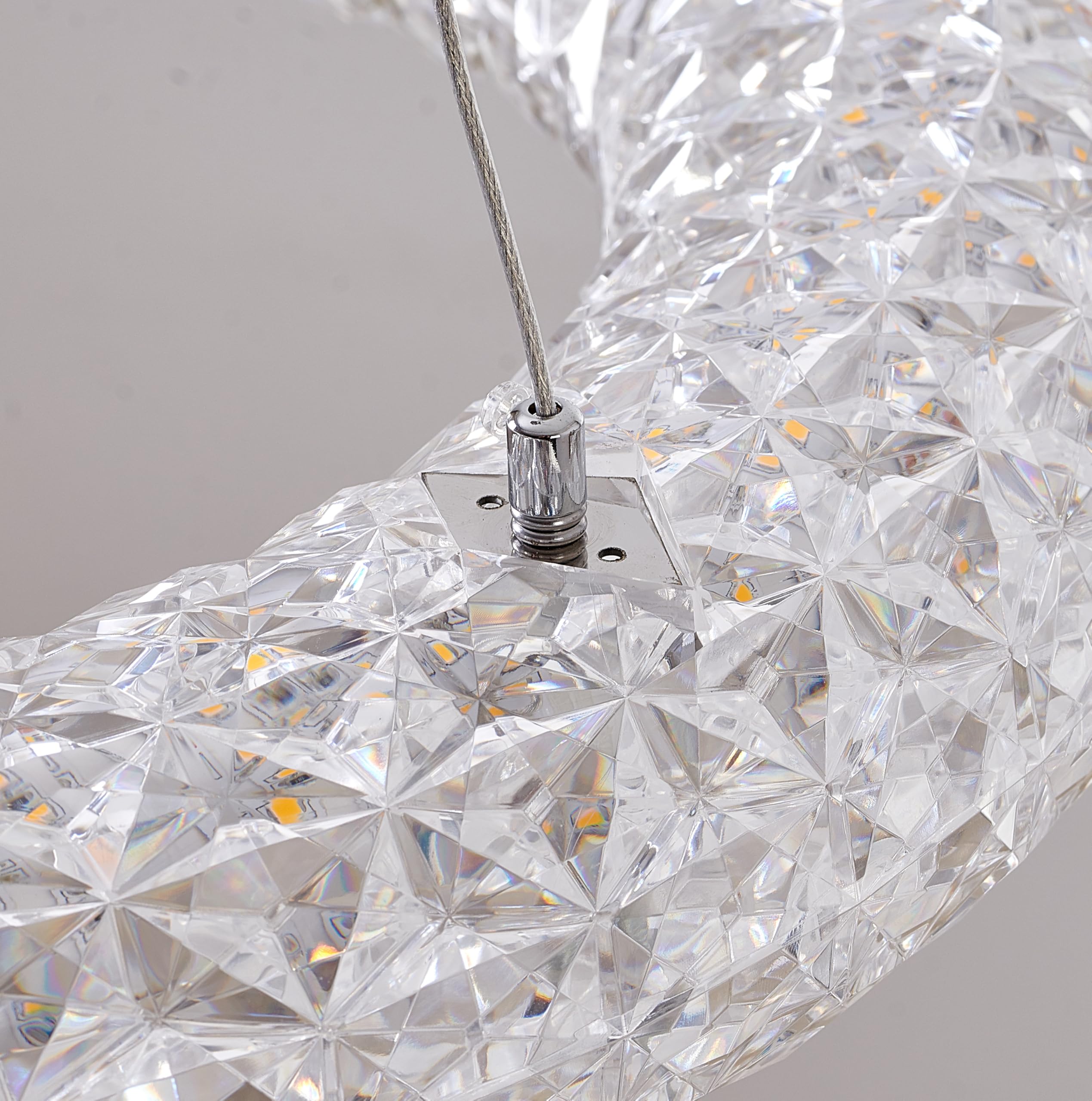 OC40C19C Modern Chrome Chandelier Light Fixture - Elegant Ceiling Lighting for Dining Room, Bedroom & Living Room Decor
