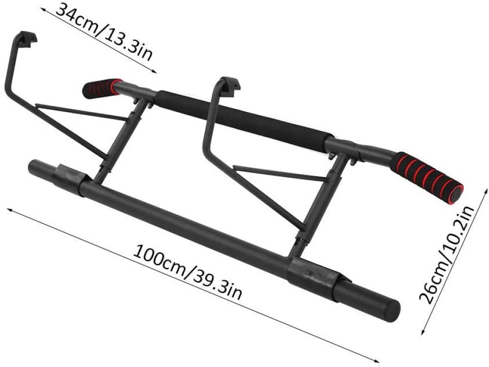 Adjustable No-Screw Doorway Chin-Up Bar with Curved Handles - Home Gym Pull-Up Bar for Strength Training & Fitness Exercises | Perfect for Small Spaces & Apartment Workouts