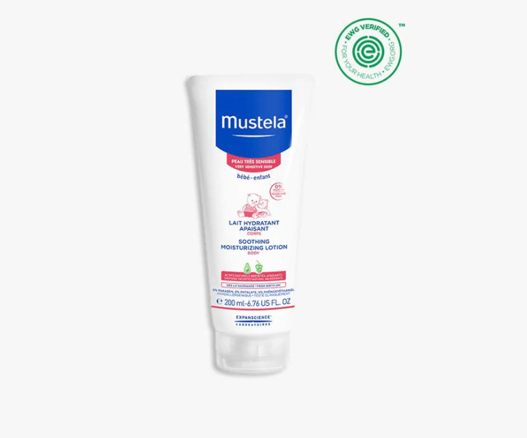 Mustela Very Sensitive Soothing Moisturizing Body Lotion for Babies & Kids - 6.7 oz | Fragrance-Free, Hypoallergenic & Dermatologist-Tested | Perfect for Eczema-Prone & Dry Skin Care