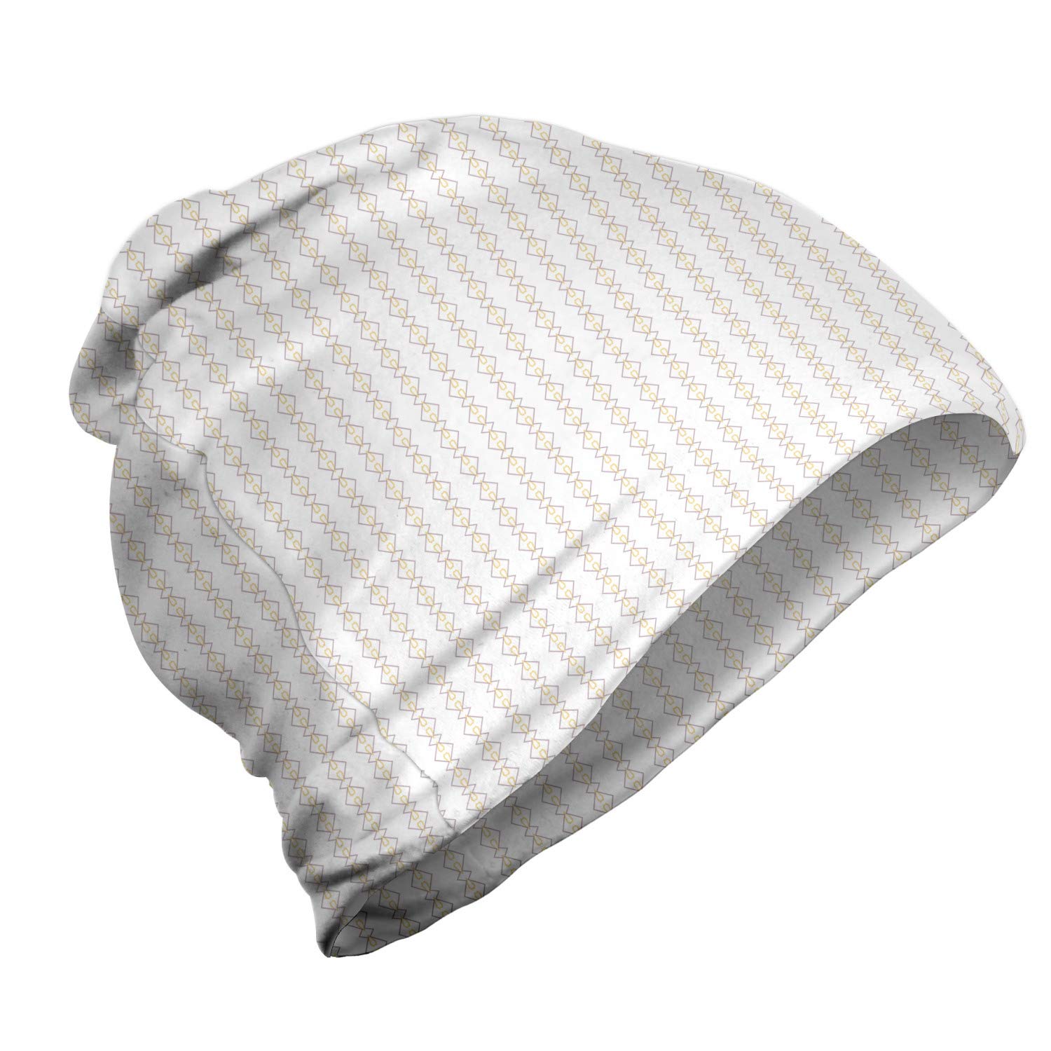 Ambesonne Unisex Beanie - Big & Small Rhombus Pattern, Multicolor Knit Hat for Men & Women | Perfect for Hiking, Outdoor Activities & Winter Fashion