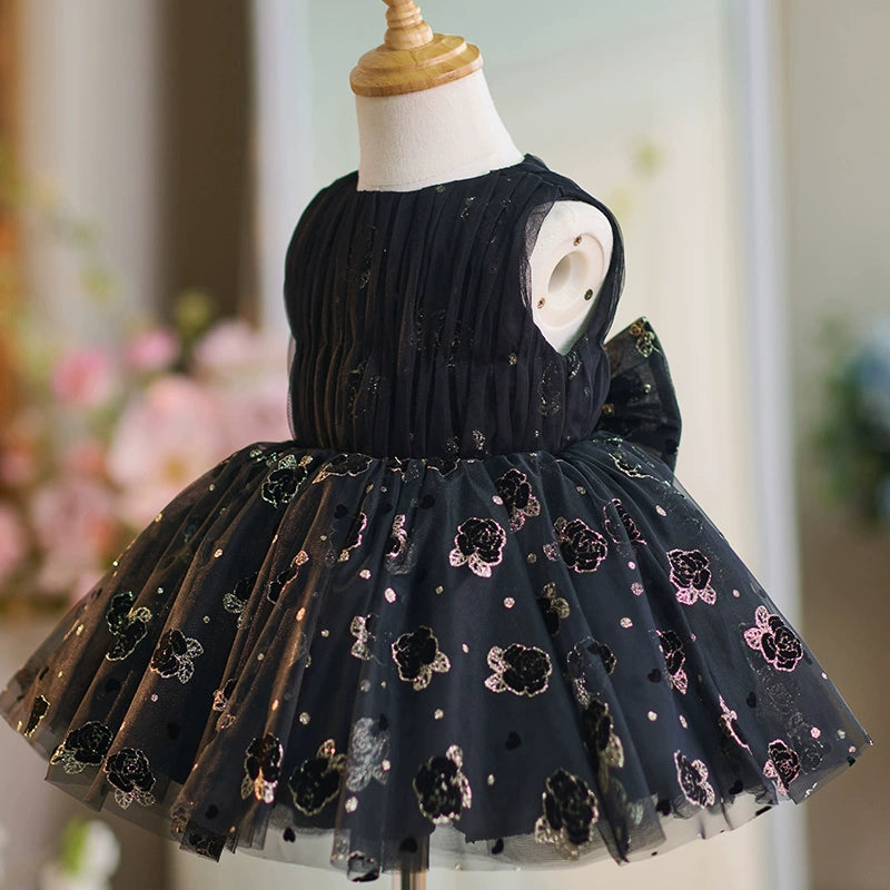 Black Girls Christmas Dress - Elegant Princess Party Gown for Kids | Holiday Photo Shoot, Pageant & Special Occasion Wear