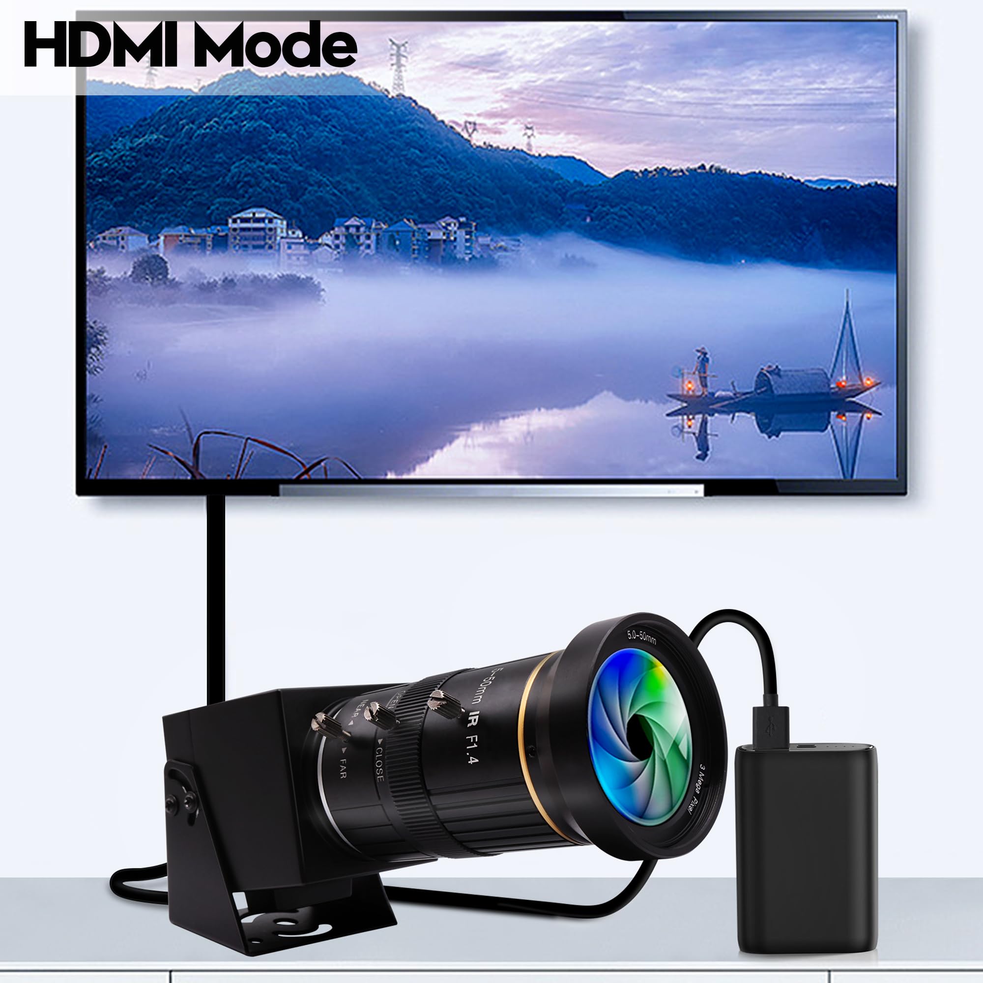 4K USB HDMI Webcam with 10X Variable Focus - Dual Output Live Streaming Camera for Online Teaching, Training & Video Conferencing - Perfect for Zoom, Skype & YouTube Streaming
