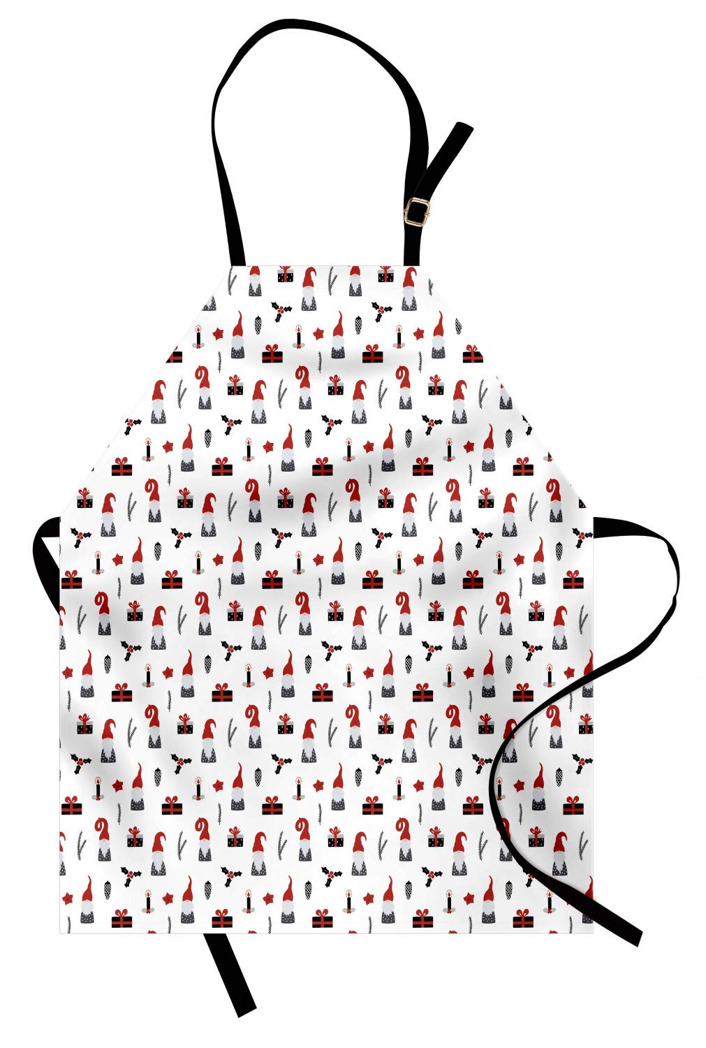 Lunarable Gnome Apron - Adjustable Kitchen Bib for Cooking & Gardening - Christmas Gift Idea