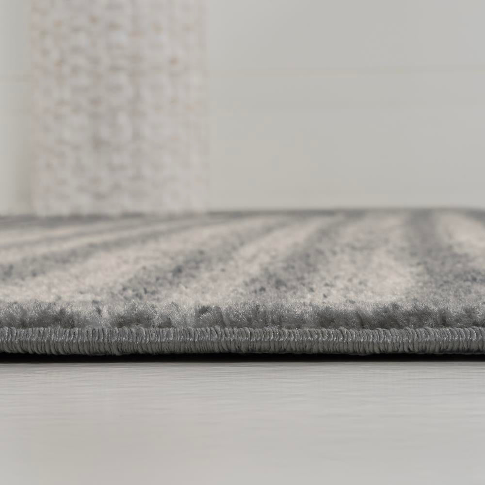 Khalil Modern Berber Stripe Area Rug - Soft Moroccan Style Non-Slip Living Room Carpet for Home Decor, Bedroom & Office
