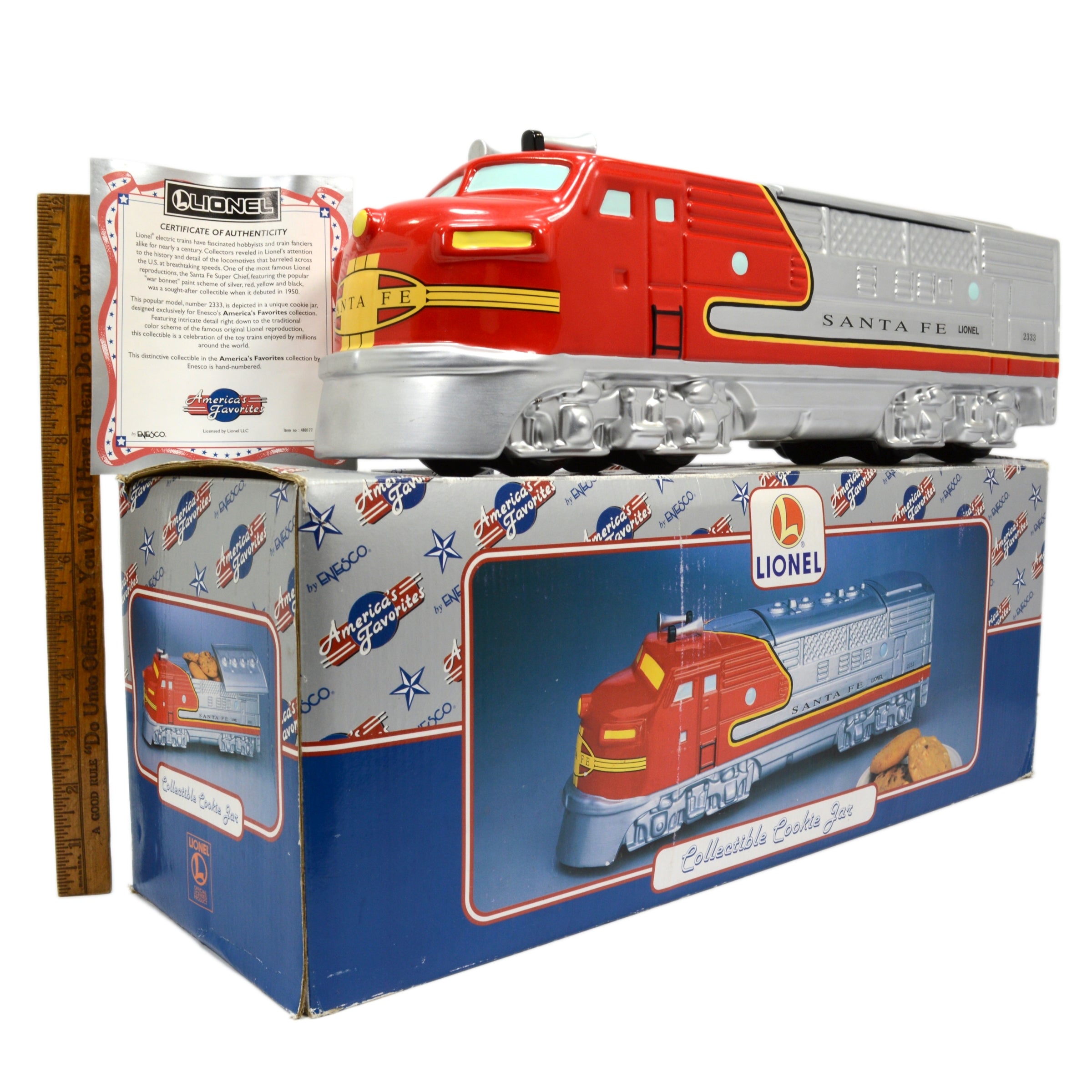 Vintage Lionel Santa Fe Train Cookie Jar by Enesco - Never Used, Excellent Condition in Original Box | Perfect for Train Enthusiasts & Cookie Lovers, Great Gift for Collectors & Holiday Decor