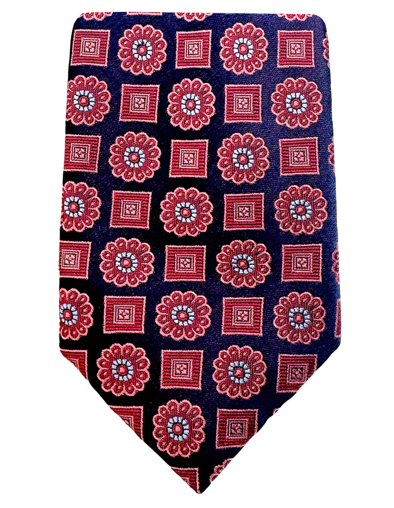 DÉCLIC Harold Red Patterned Necktie for Men - Elegant Silk Tie for Business, Weddings & Formal Occasions