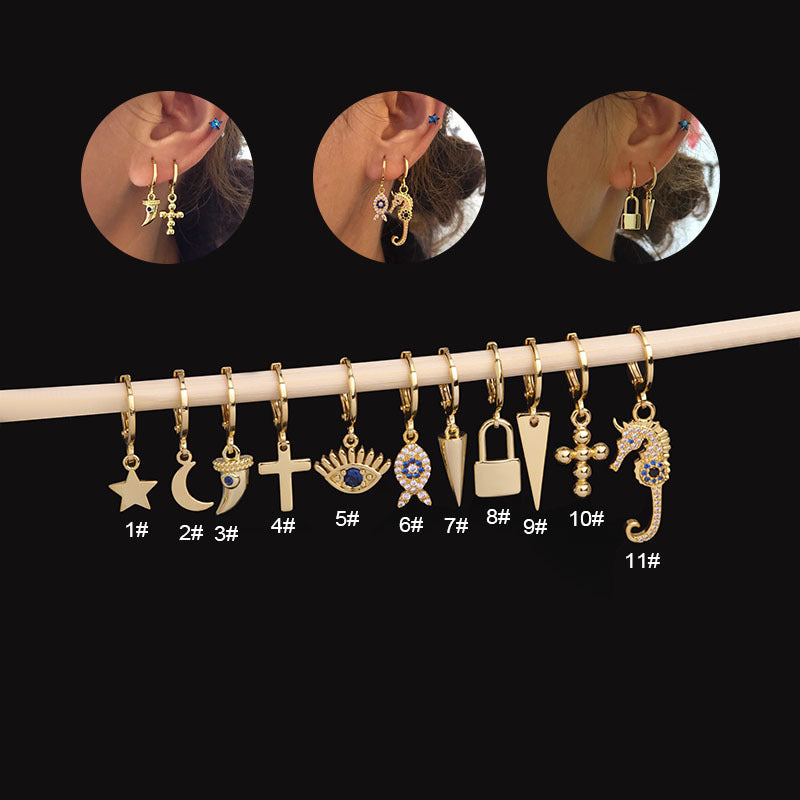 18K Gold Cartilage Seahorse Huggie Hoop Earrings for Women - Dainty & Elegant Seahorse Design for Helix, Tragus, or Lobe Piercings - Perfect for Everyday Wear, Gifts, and Special Occasions