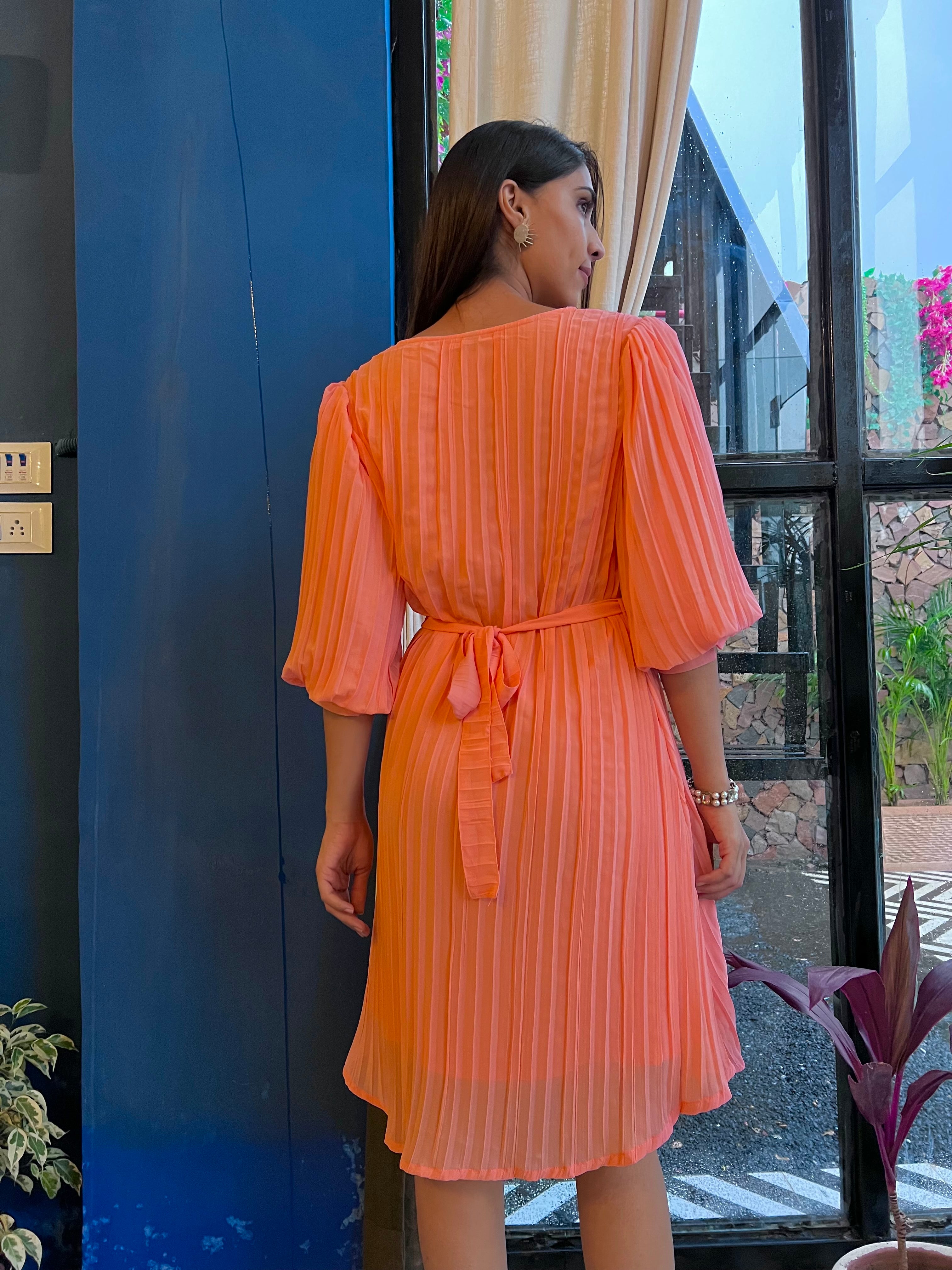 Sunset On Peach Maxi Dress - Flowy Summer Beach Dress for Women | Perfect for Vacations, Weddings & Outdoor Parties