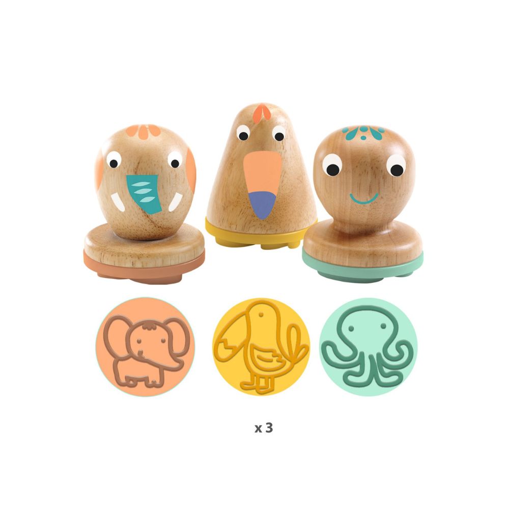Djeco Myplastistamps Play Dough Stamps Set - 18+ Months - Creative Clay Stamps for Kids - Perfect for Arts & Crafts, Sensory Play & Early Learning Activities