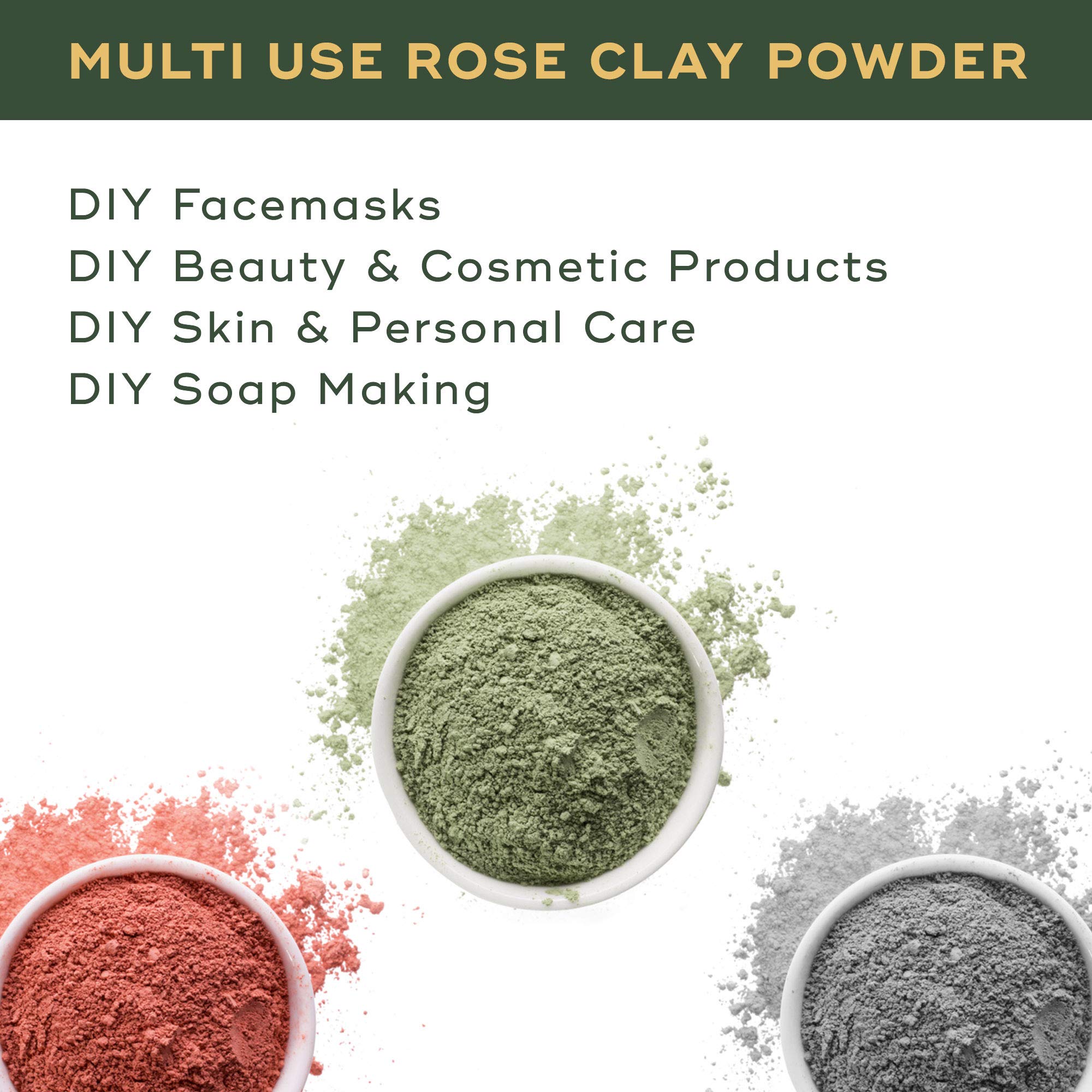 BRM Herbals Rose Clay Powder - 500g Pink Clay for DIY Face Masks, Skincare, Soap Making & Beauty Products | Natural Cosmetic Ingredient for Face, Hair & Body Care | Perfect for Spa, Homemade Beauty & Personal Care Routines
