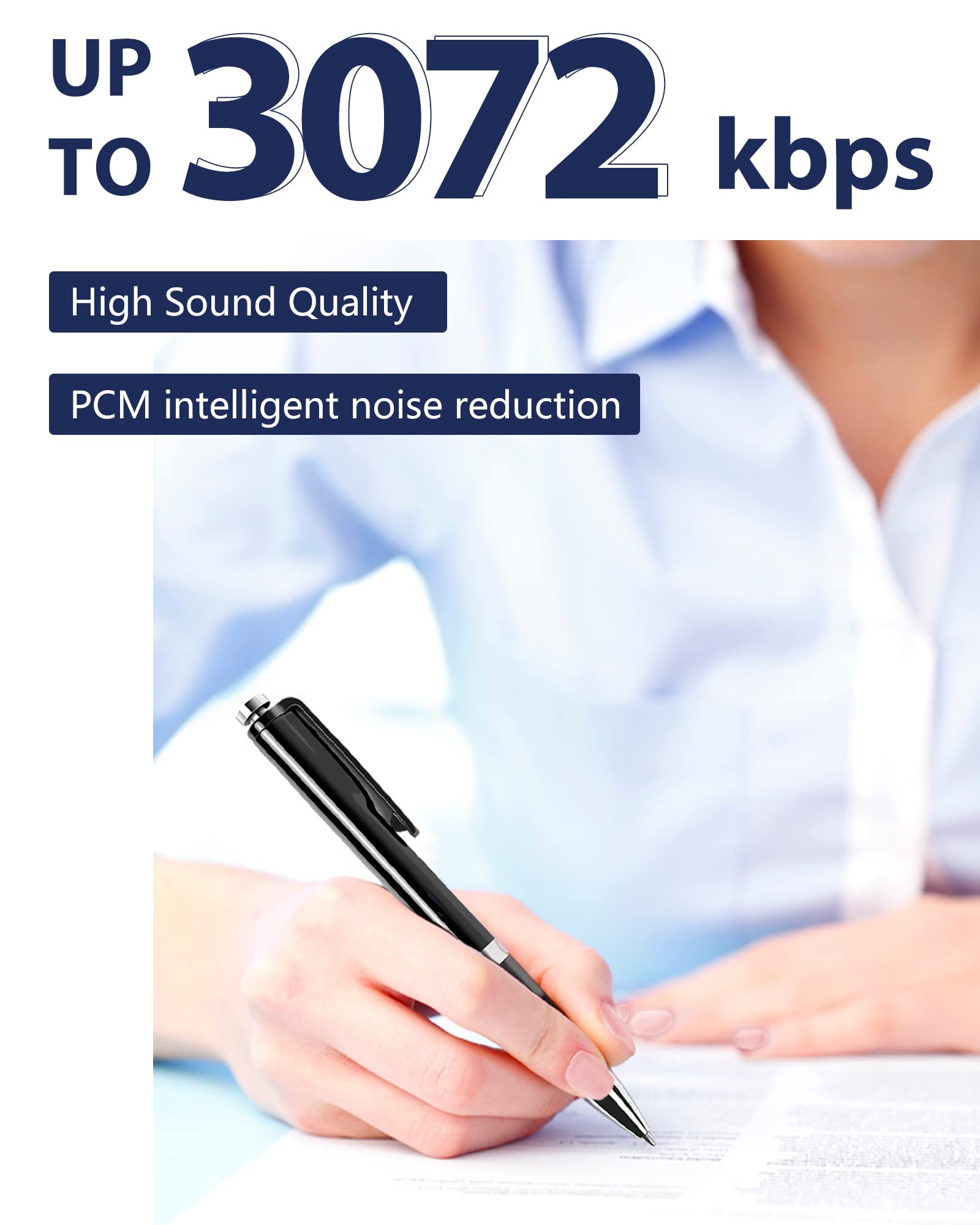 64GB Digital Voice Recorder with 3072Kbps High Quality Recording - XIXITPY PCM Noise Reduction & Playback Function - Perfect for Lectures, Meetings, Interviews & Memos