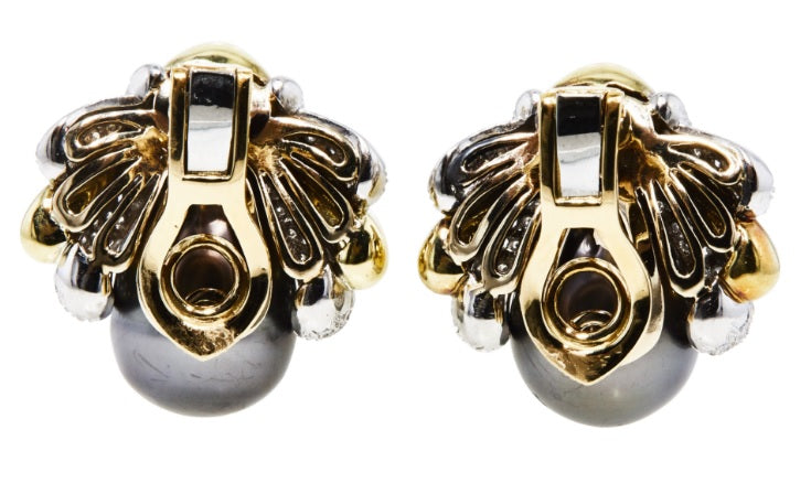 1.41 Carat Round Brilliant H VS1 Diamond 18K Yellow Gold Cluster Earrings for Women - Perfect for Weddings, Anniversaries & Special Occasions