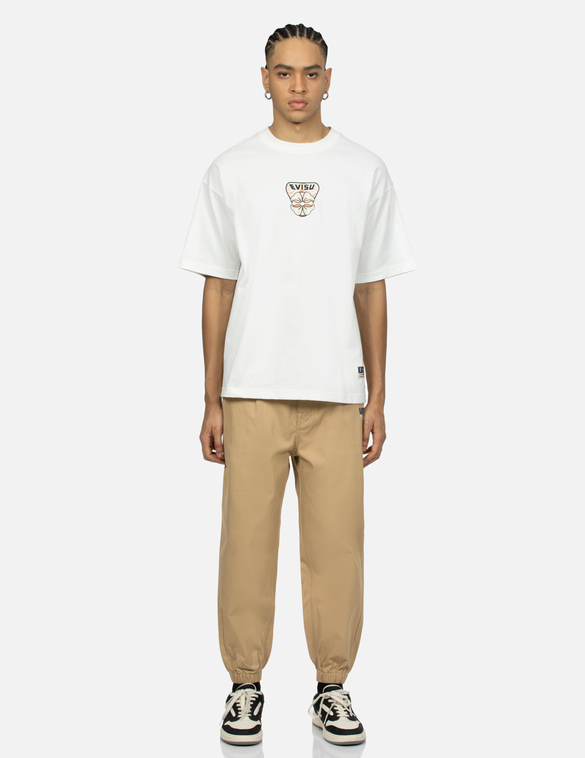 Multi Hanafuda Daruma and Daicock Print Loose Fit T-Shirt - Comfortable Casual Wear for Anime Fans & Japanese Culture Enthusiasts