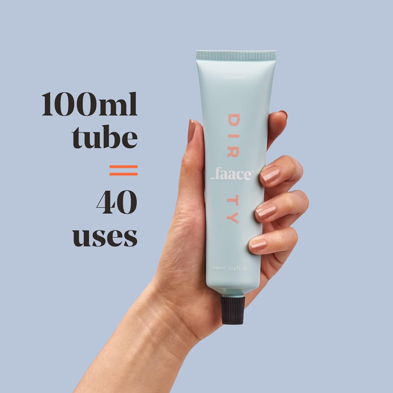 Faace Dirty Face Cleanser - Vegan Skincare with Coconut & Rose Water | Gently Exfoliates, Purifies & Hydrates Skin | Reduces Redness & Soothes Irritation | Creamy Gel Formula for Sensitive Skin | 3.4oz | Perfect for Daily Cleansing & Post-Workout Skincare Routine