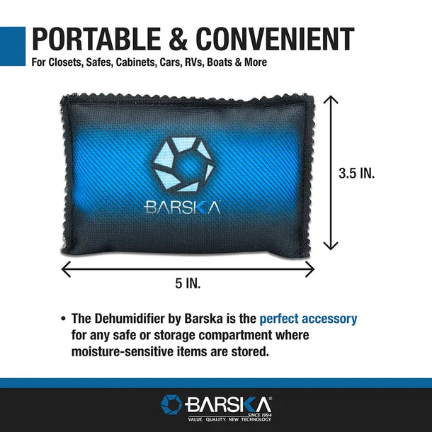 Barska AF13772 Reusable Dehumidifier for Home - 2 Pack Moisture Absorber for Closet, Basement & RV - Safe & Eco-Friendly Desiccant
